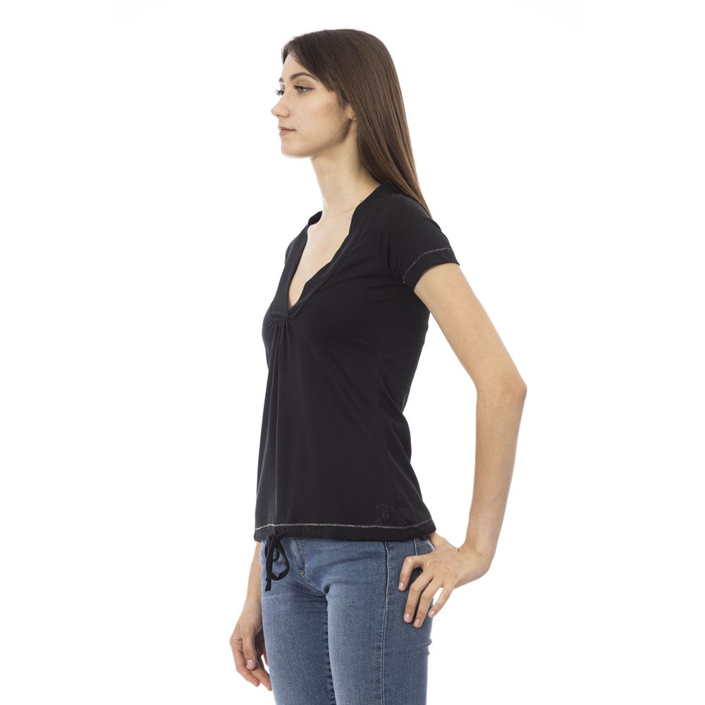 Trussardi Action Black Cotton Women T-Shirt | Regal Royce