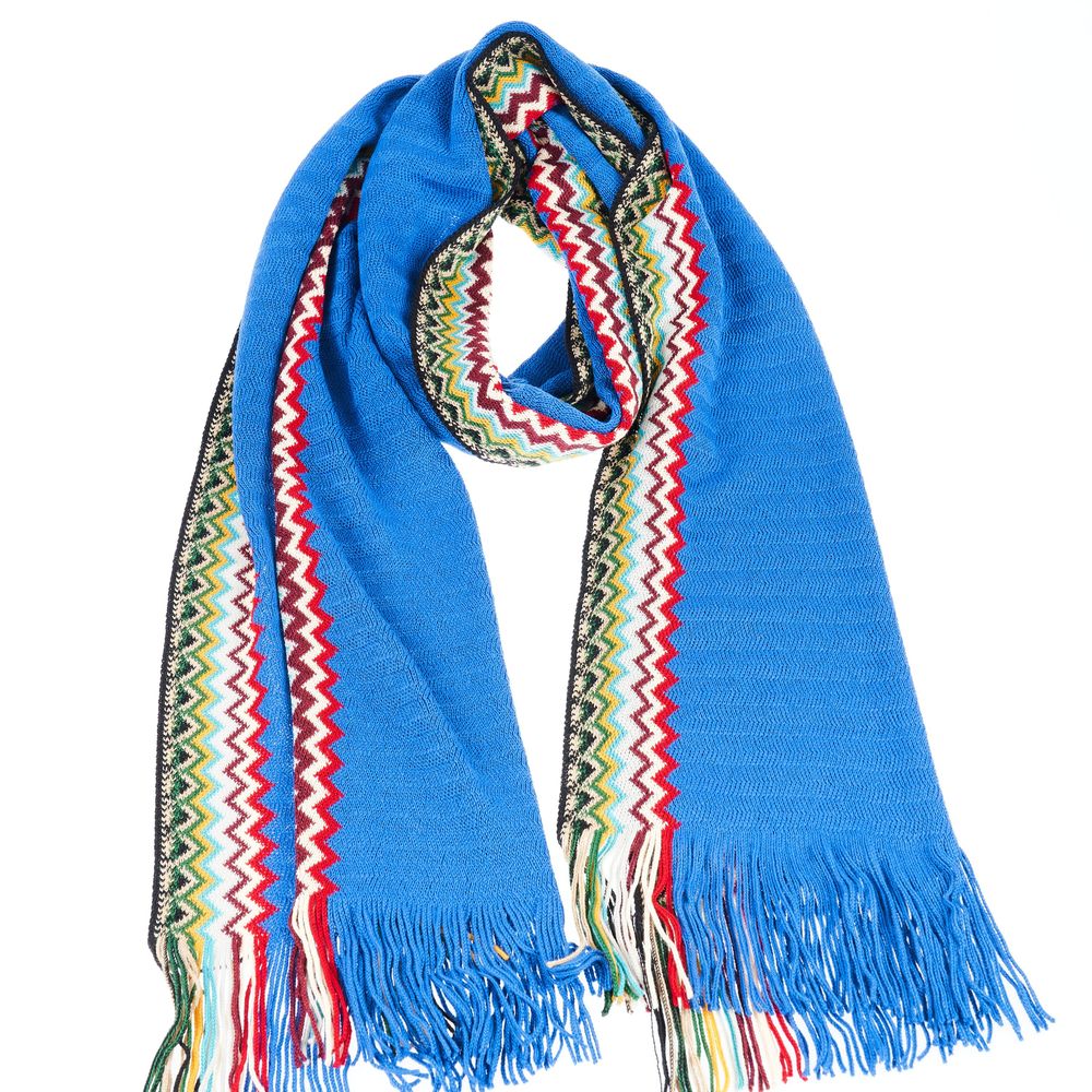 Missoni Blue Wool Men Scarf | Regal Royce