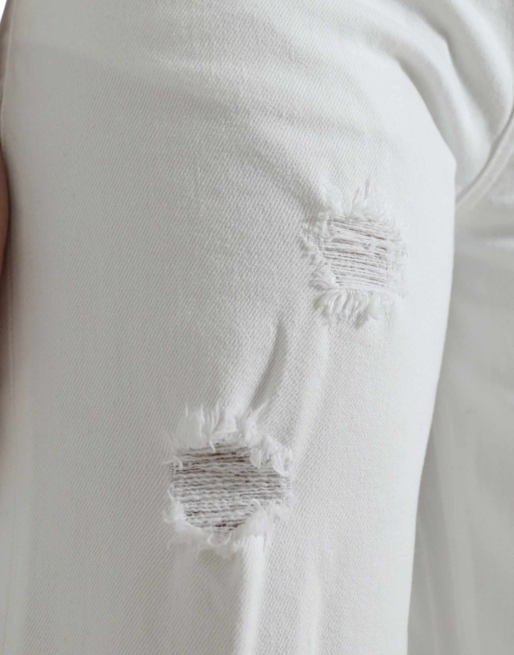 Dolce & Gabbana White Cotton Cropped Wide Leg Denim Jeans | Regal Royce