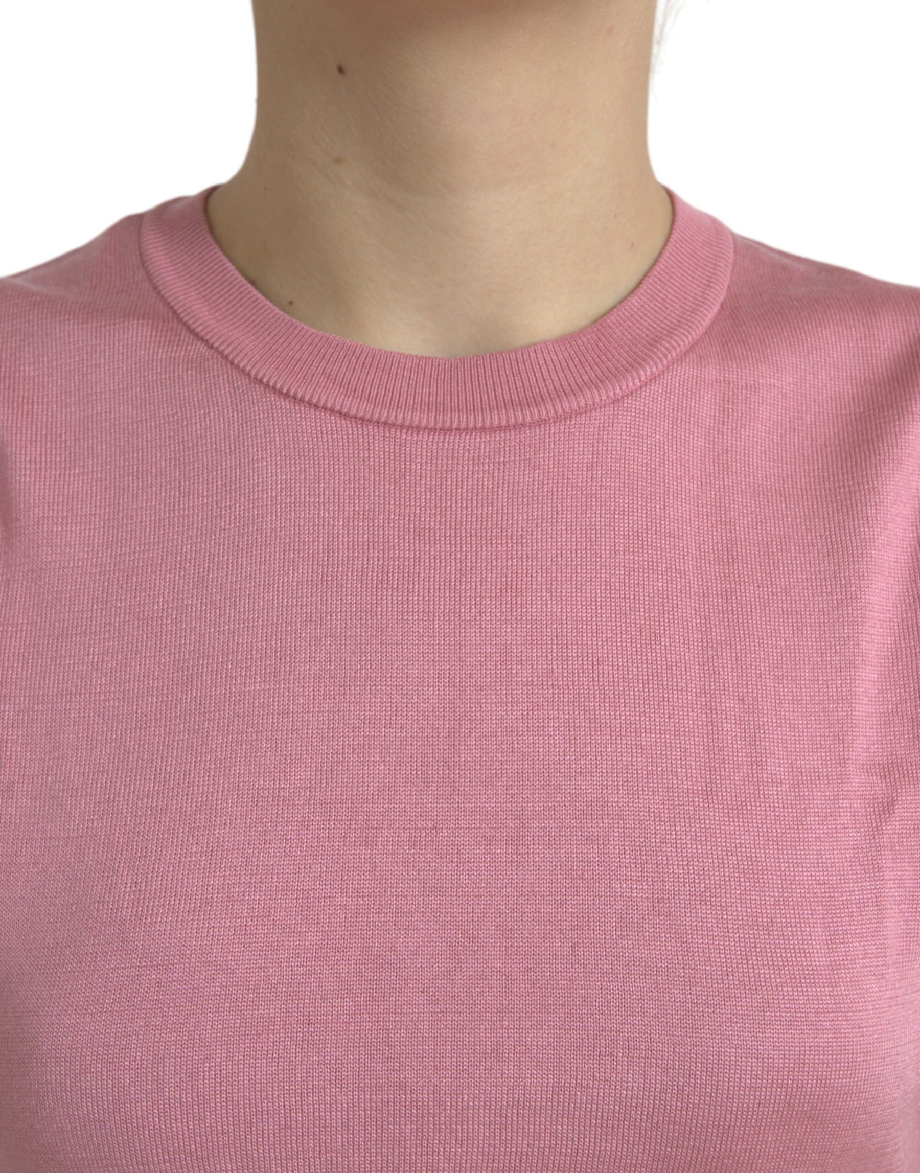 Dolce & Gabbana Pink Crew Neck Cropped Sleeveless Tank Top | Regal Royce