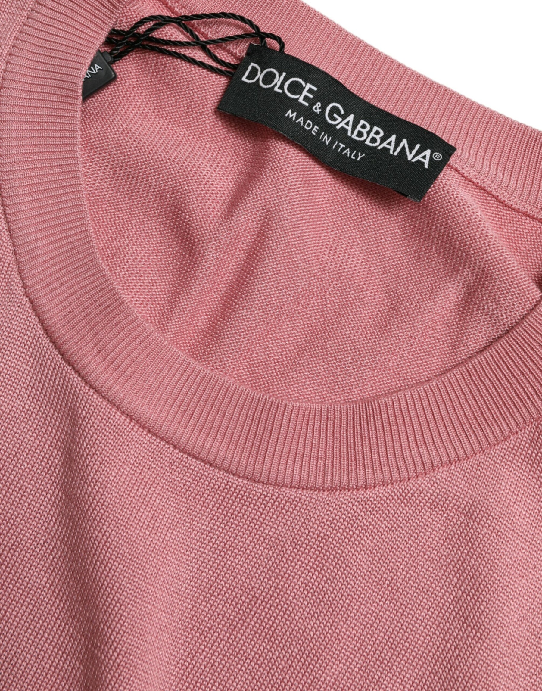 Dolce & Gabbana Pink Crew Neck Cropped Sleeveless Tank Top | Regal Royce