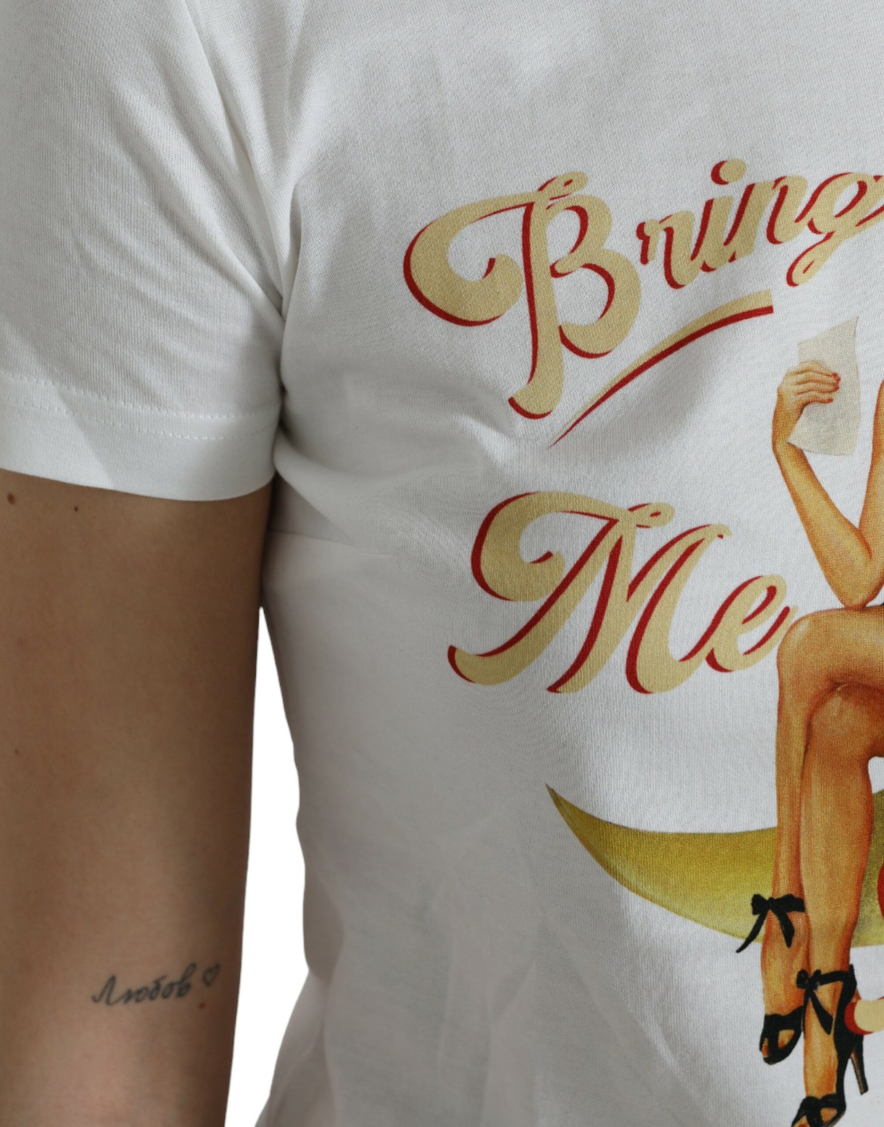 Dolce & Gabbana White Bring Me To The Moon T-shirt Top | Regal Royce