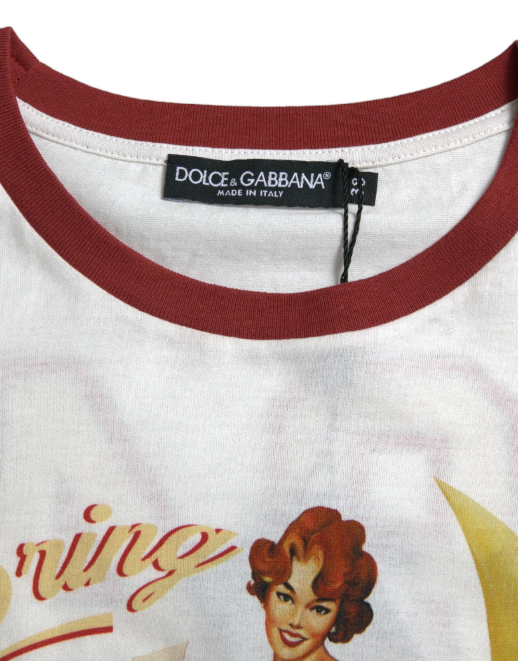Dolce & Gabbana White Bring Me To The Moon T-shirt Top | Regal Royce