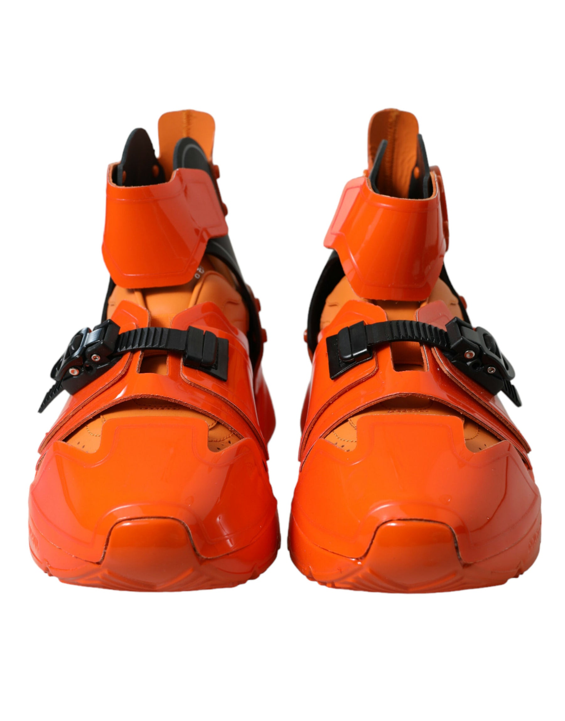Dolce & Gabbana Orange Multi Panel Chunky High Top Sneakers Shoes | Regal Royce