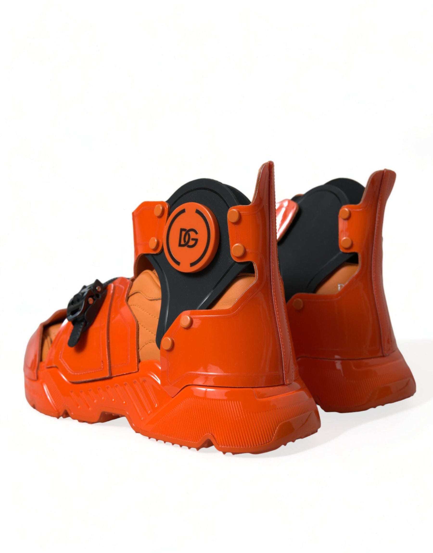 Dolce & Gabbana Orange Multi Panel Chunky High Top Sneakers Shoes | Regal Royce