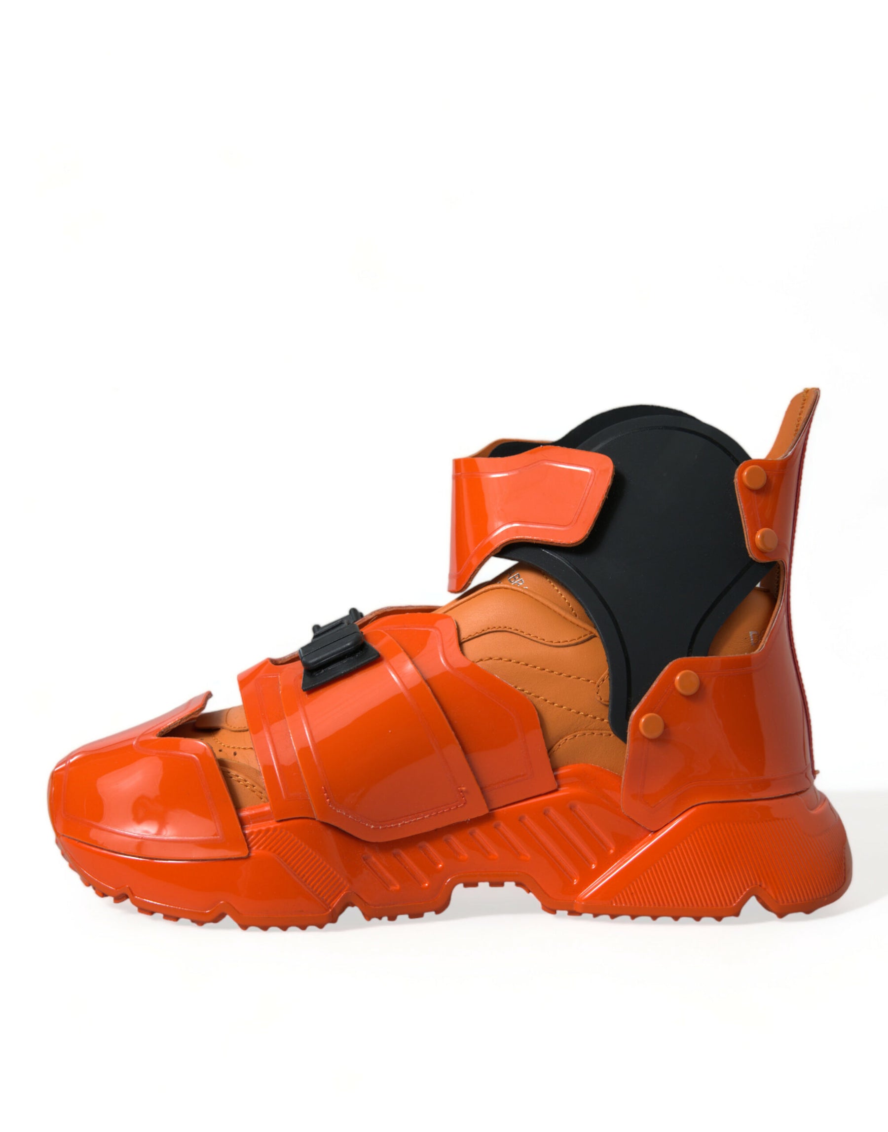 Dolce & Gabbana Orange Multi Panel Chunky High Top Sneakers Shoes | Regal Royce