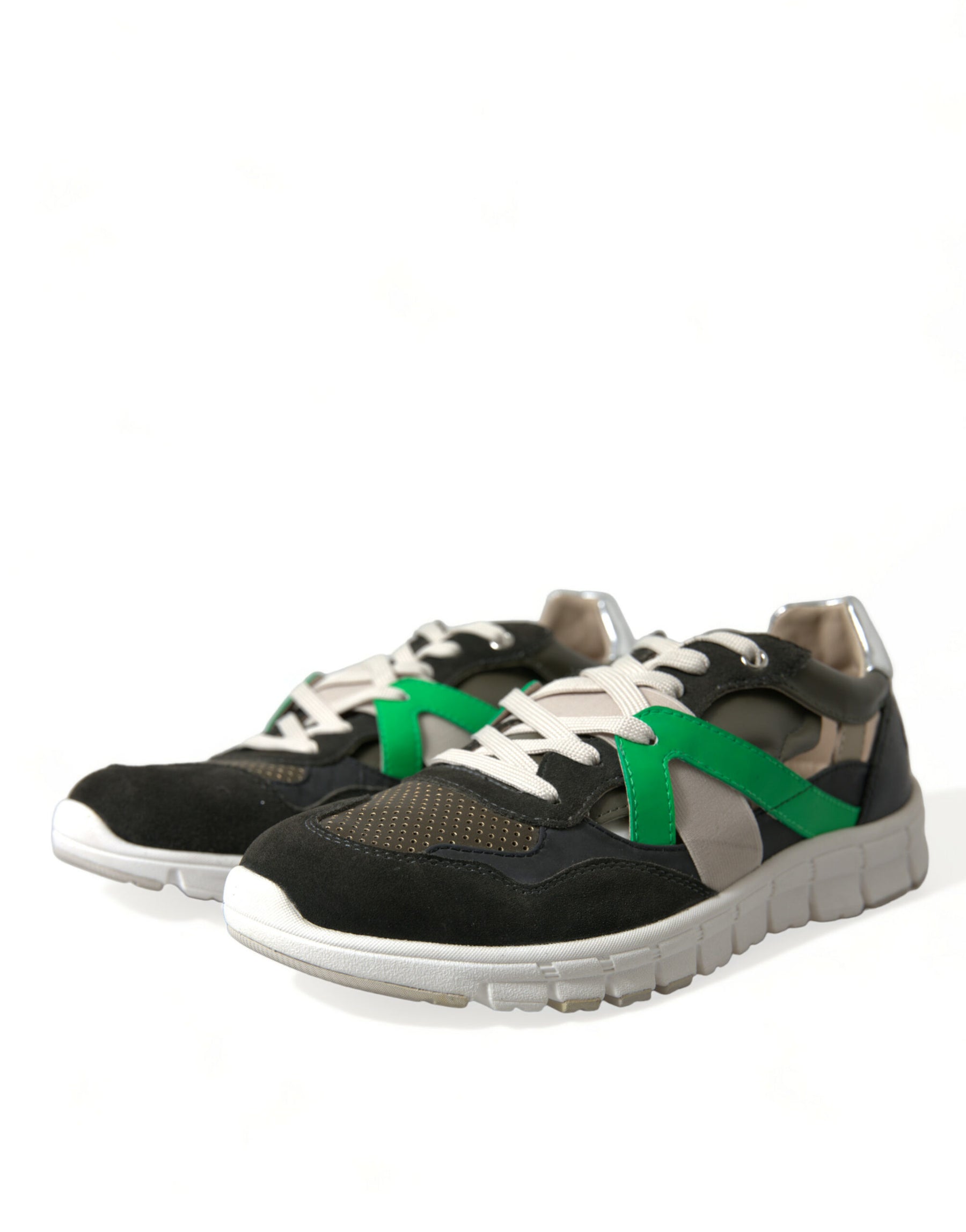 Dolce & Gabbana Multicolor Leather Suede Low Top Sneakers Shoes | Regal Royce