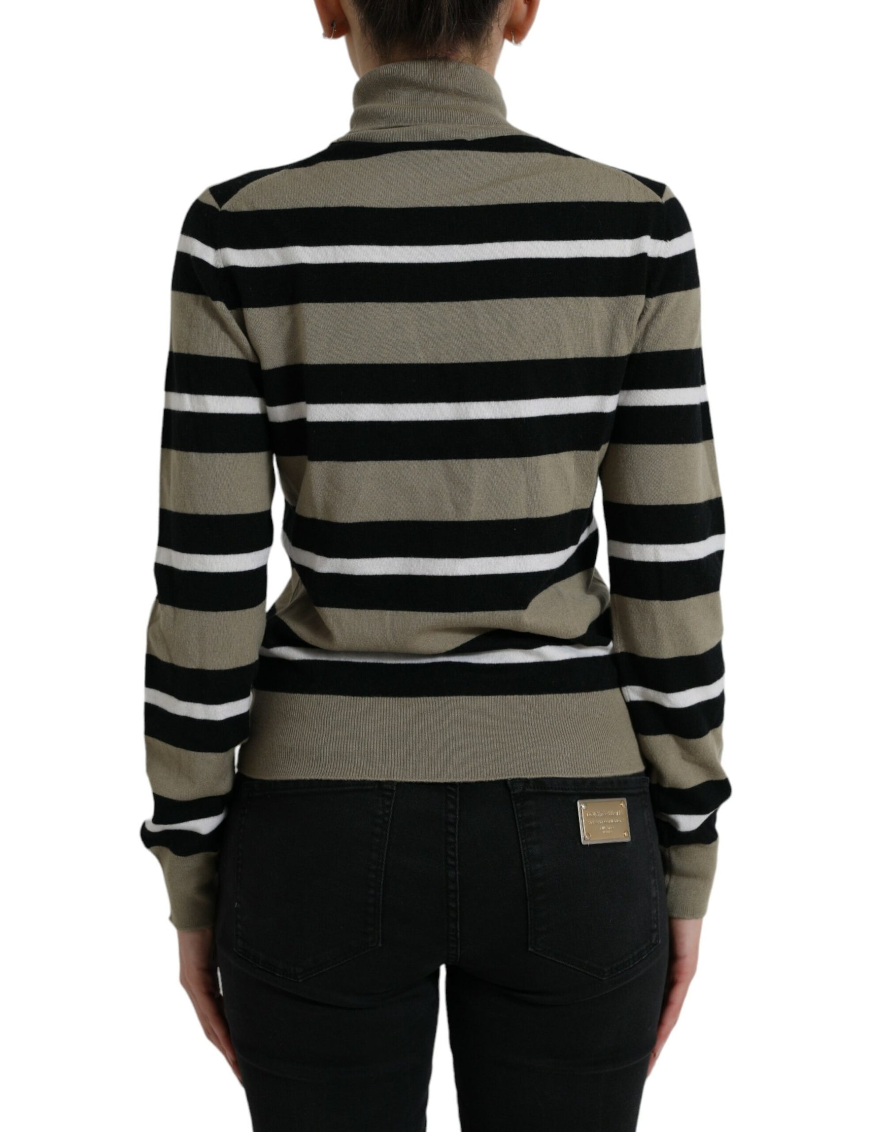 Dolce & Gabbana Multicolor Stripe Wool Logo Pullover Sweater | Regal Royce