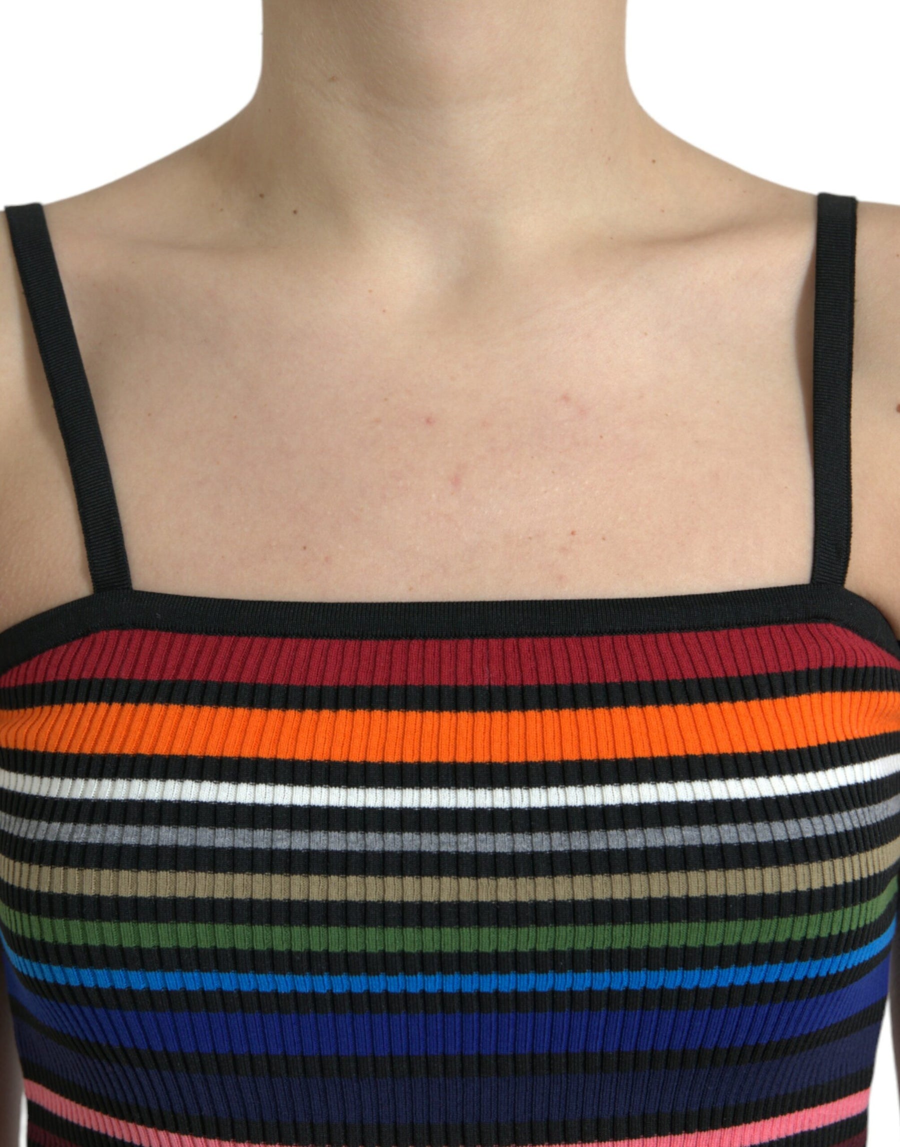 Dolce & Gabbana Multicolor Stripes Spaghetti Strap Tank Top | Regal Royce