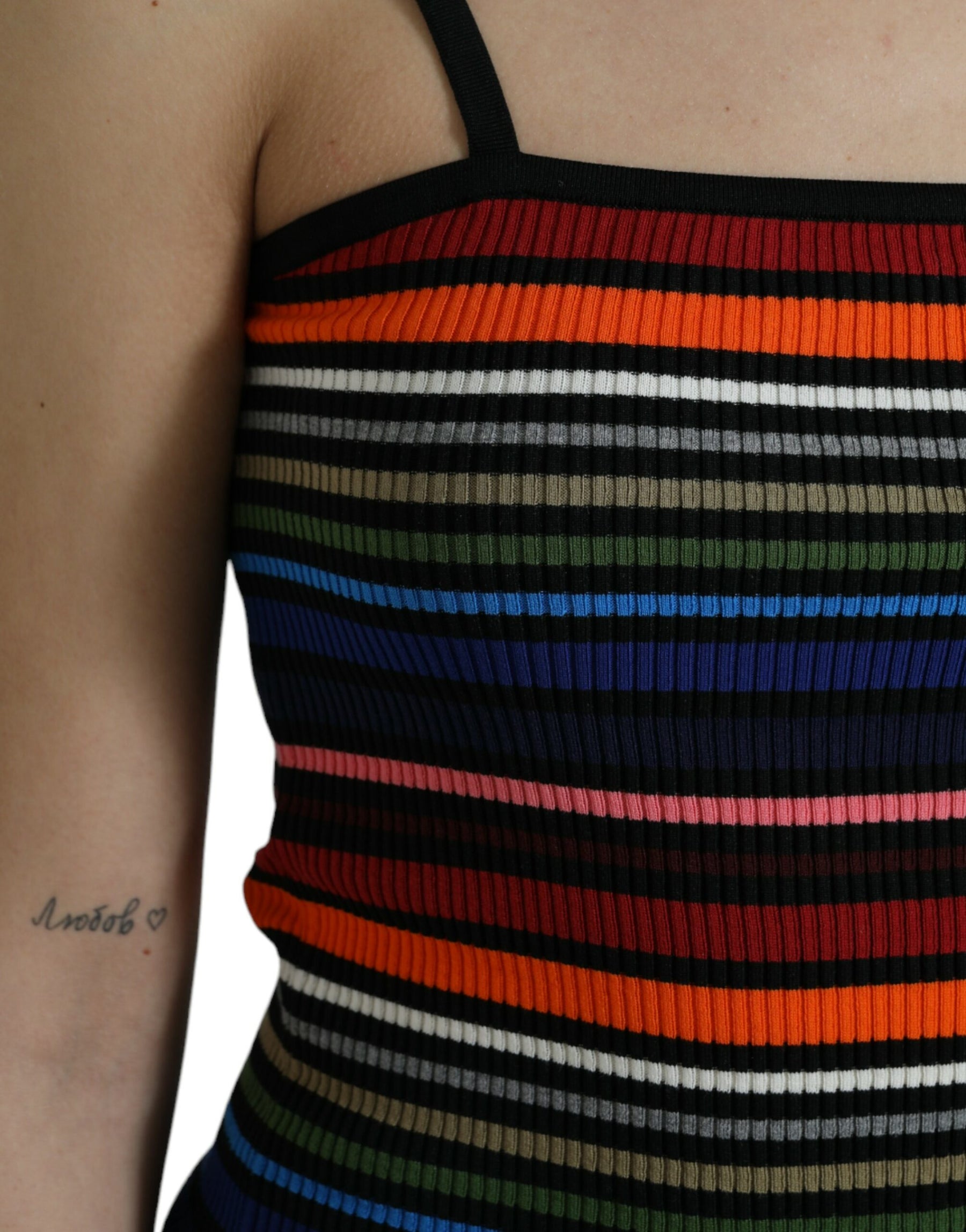 Dolce & Gabbana Multicolor Stripes Spaghetti Strap Tank Top | Regal Royce