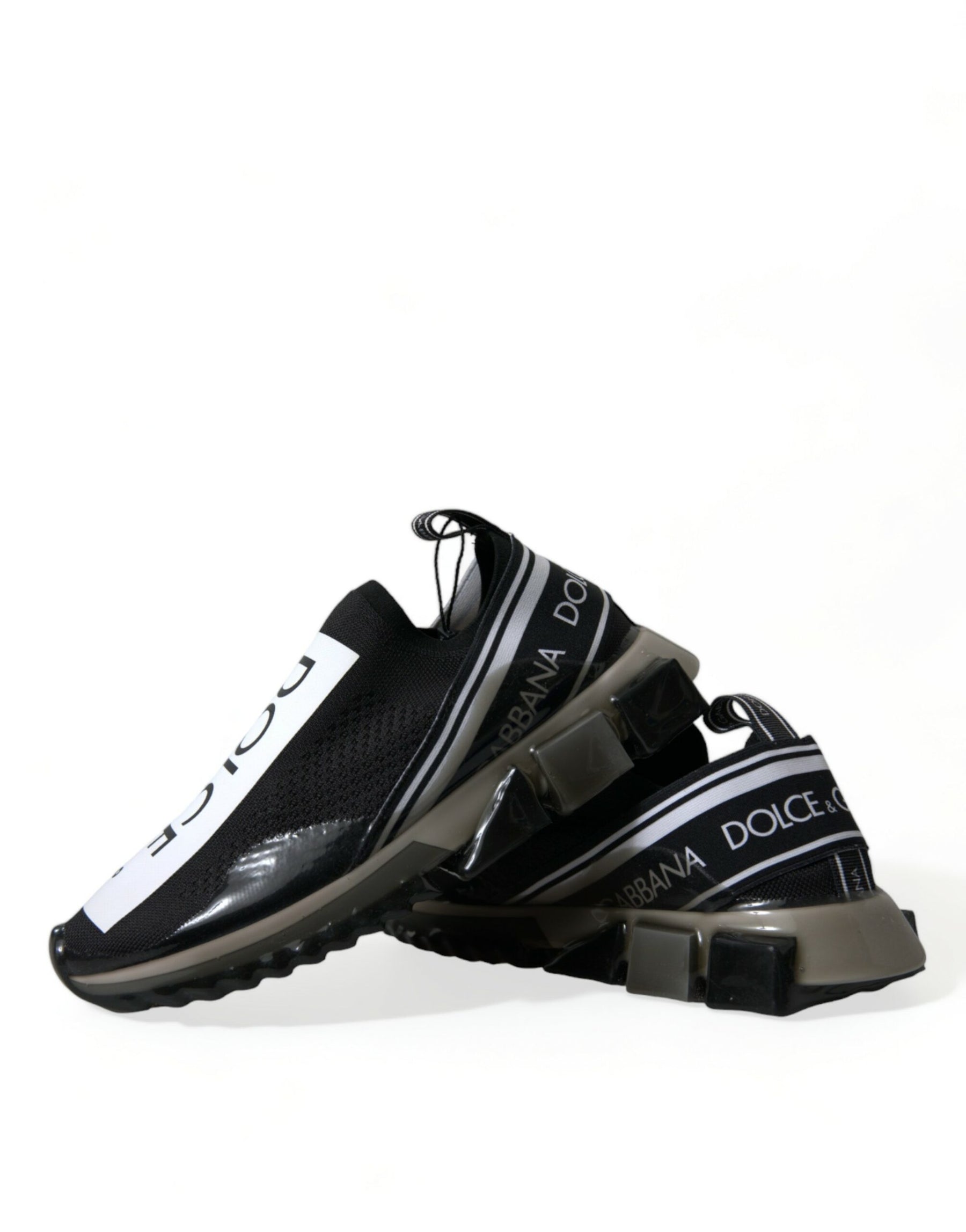 Dolce & Gabbana Black White Slip On Sneakers Sorrento Shoes | Regal Royce