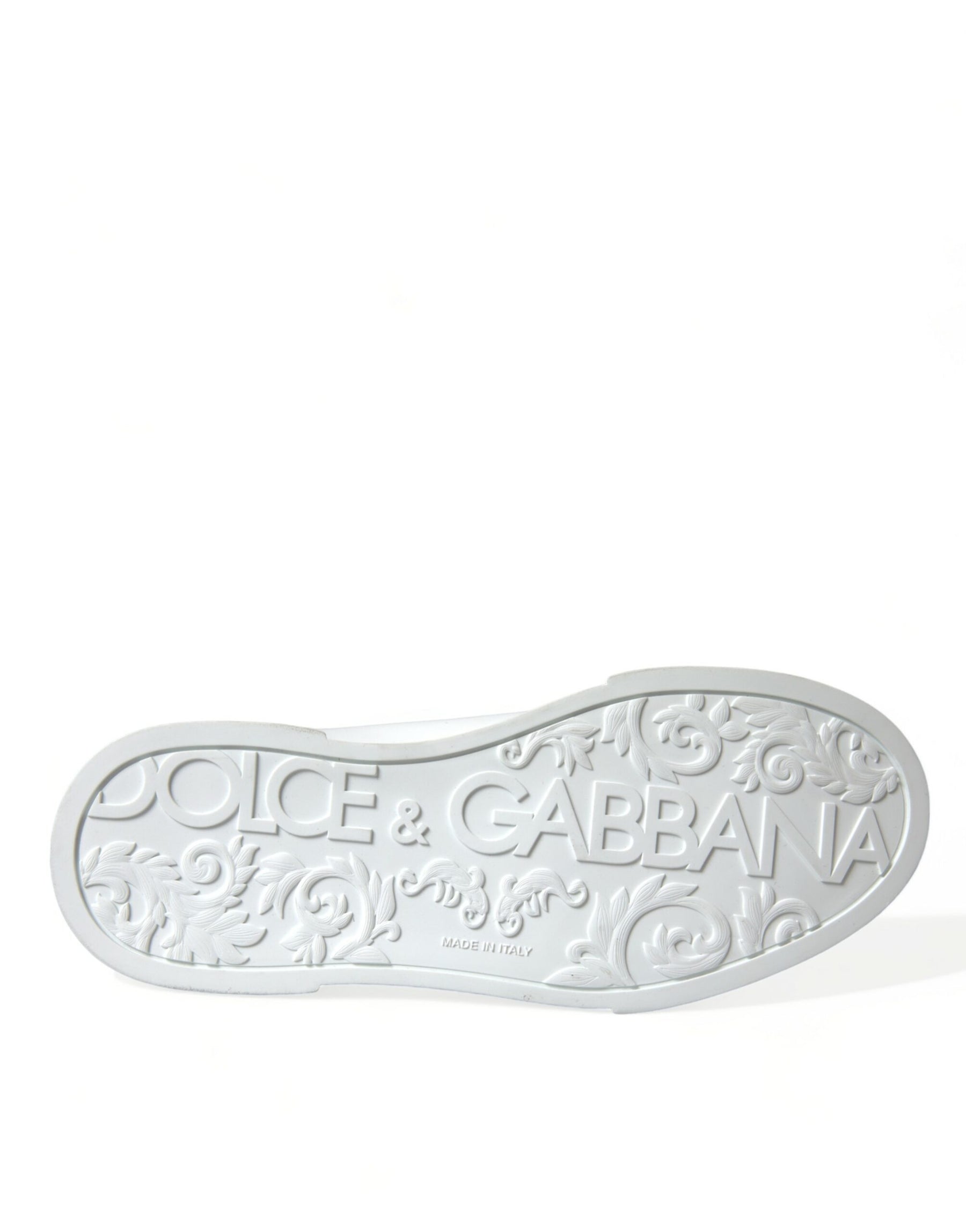 Dolce & Gabbana White Green Leather Portofino Sneakers Shoes | Regal Royce