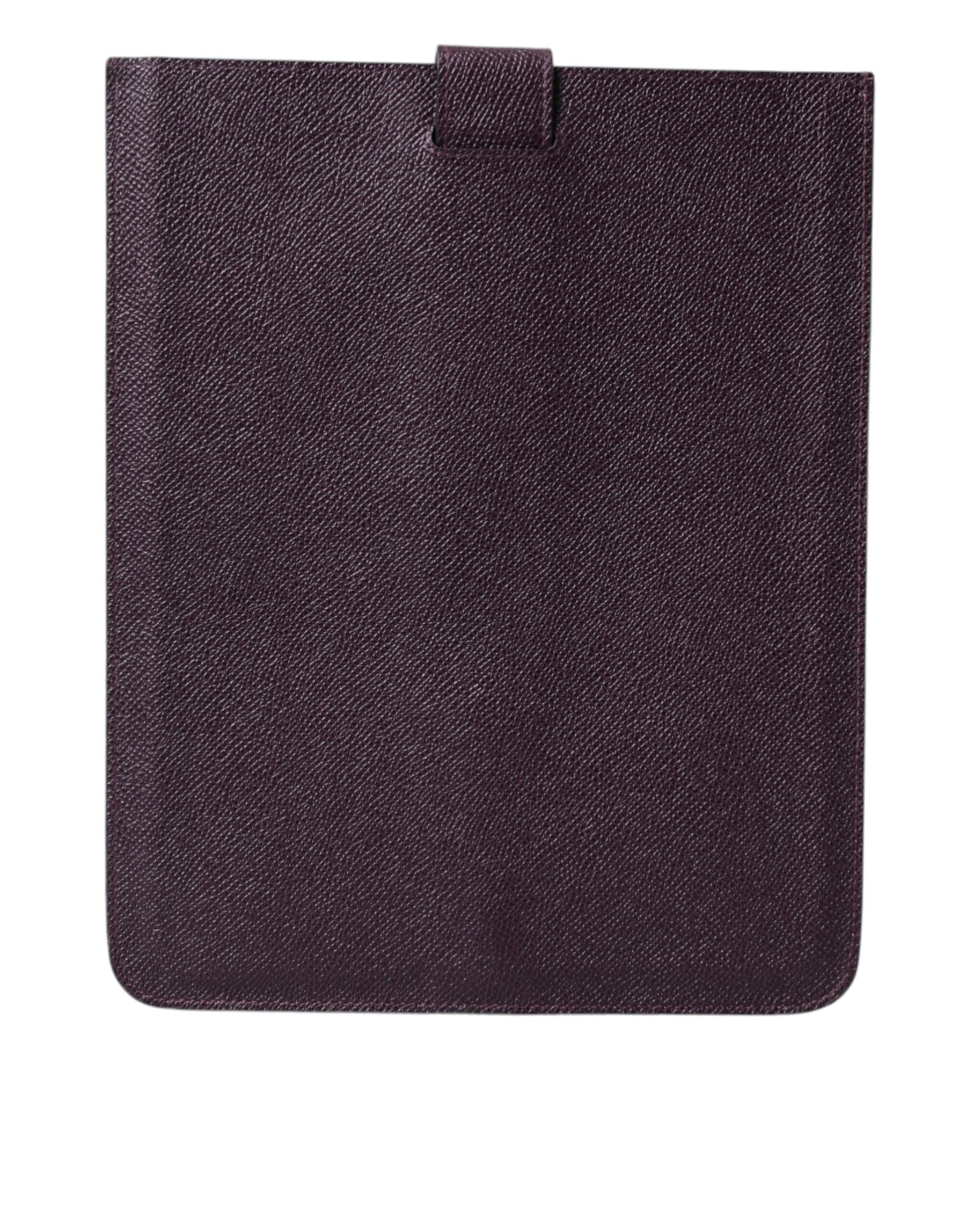 Dolce & Gabbana Dark Brown Leather Logo Plaque Cover Sleeve Tablet Case | Regal Royce