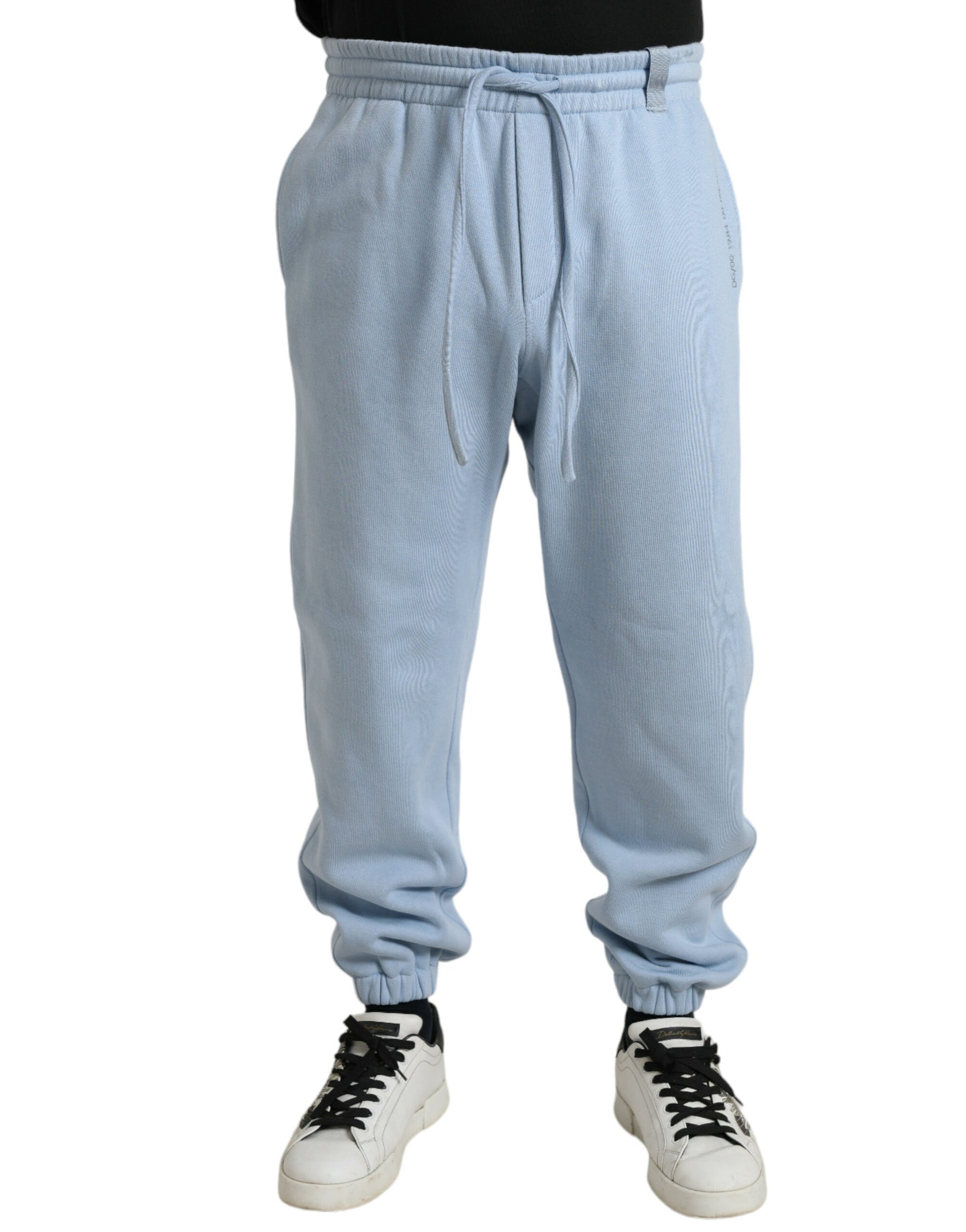 Dolce & Gabbana Light Blue Cotton Sweatpants Men Jogger Pants | Regal Royce
