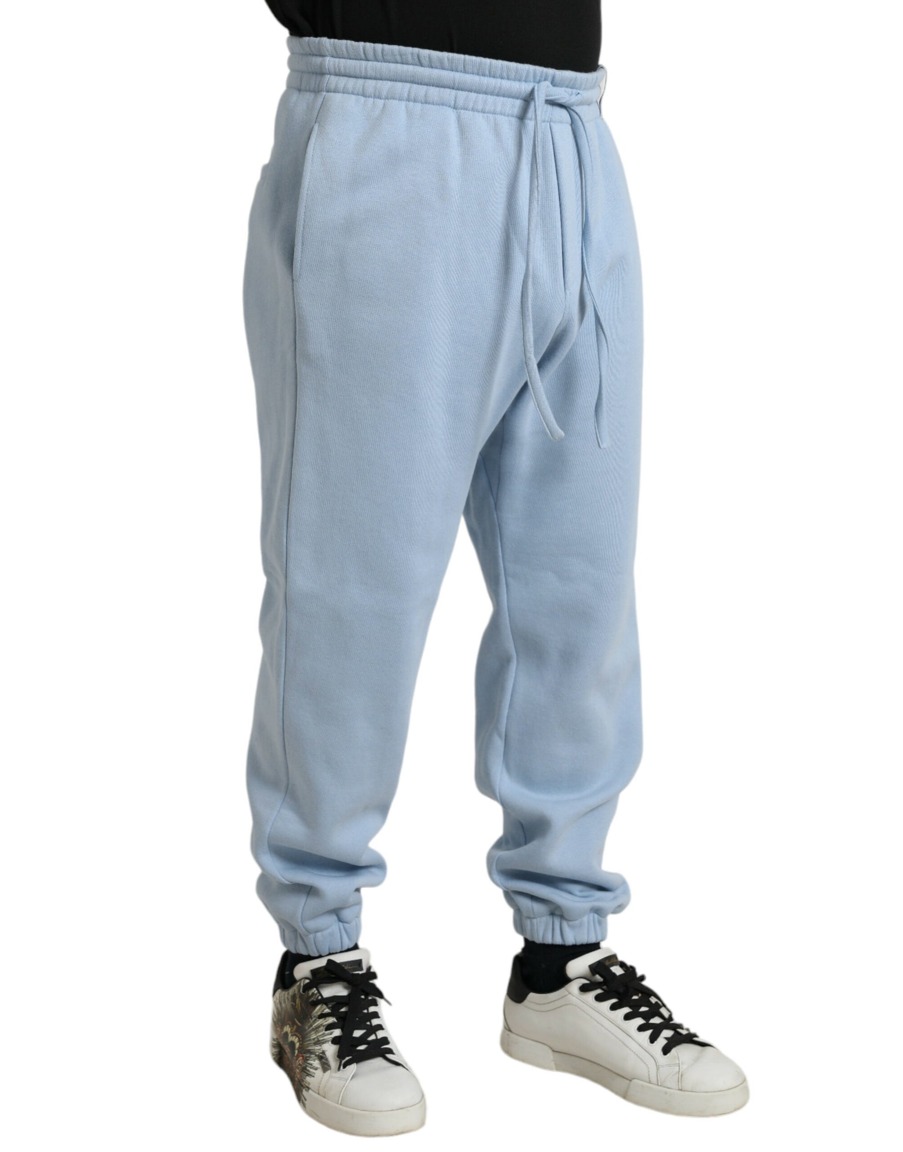 Dolce & Gabbana Light Blue Cotton Sweatpants Men Jogger Pants | Regal Royce