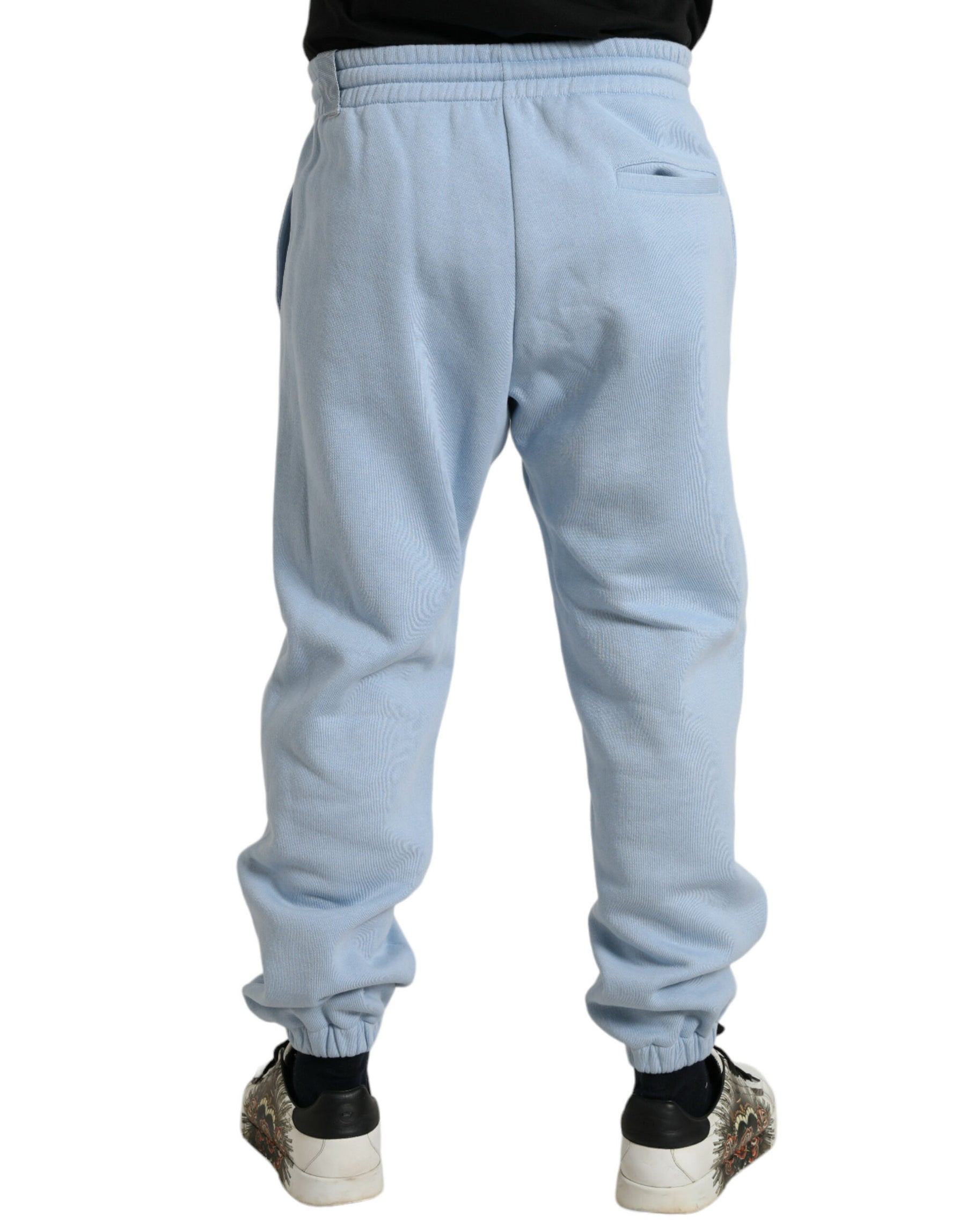 Dolce & Gabbana Light Blue Cotton Sweatpants Men Jogger Pants | Regal Royce