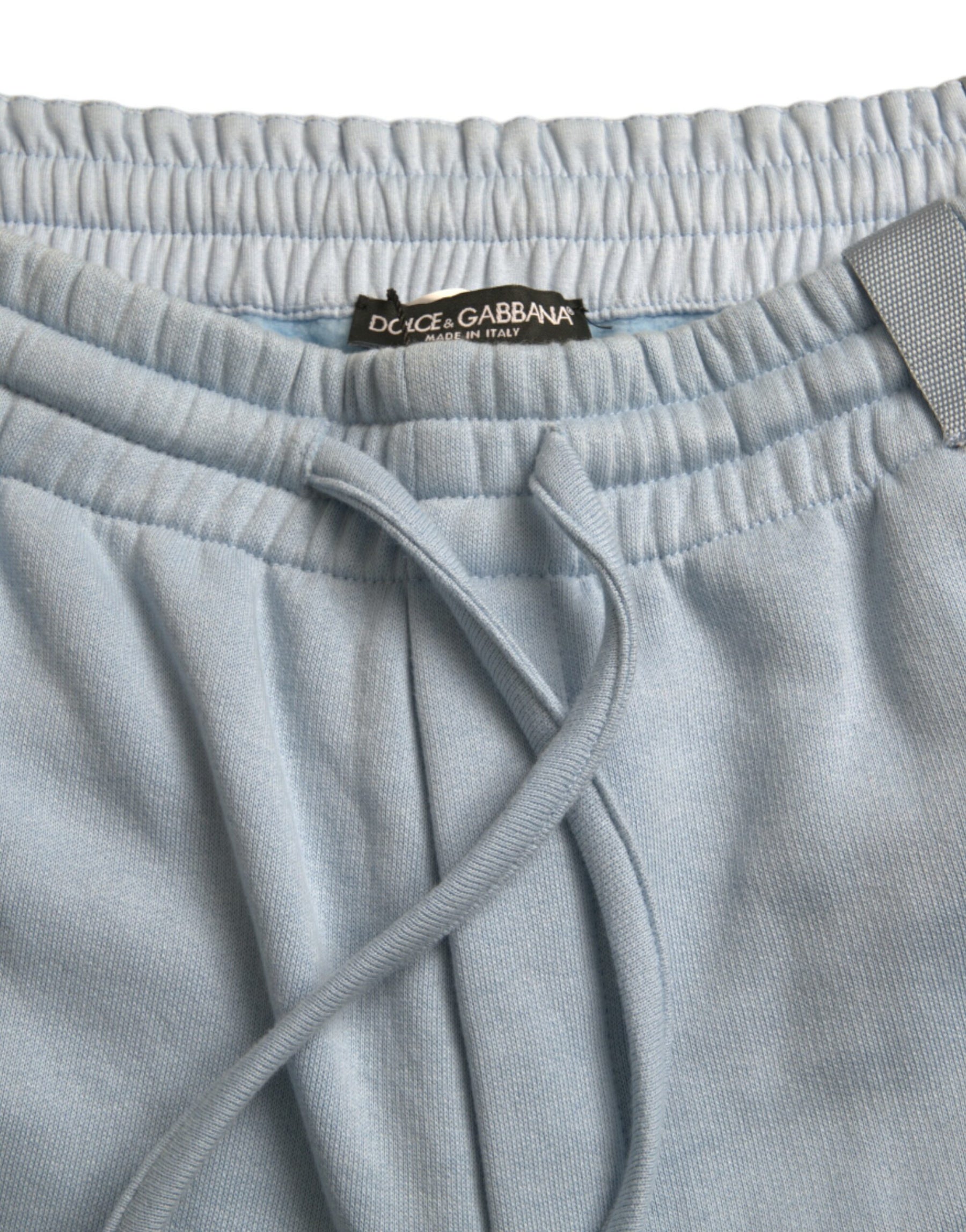 Dolce & Gabbana Light Blue Cotton Sweatpants Men Jogger Pants | Regal Royce