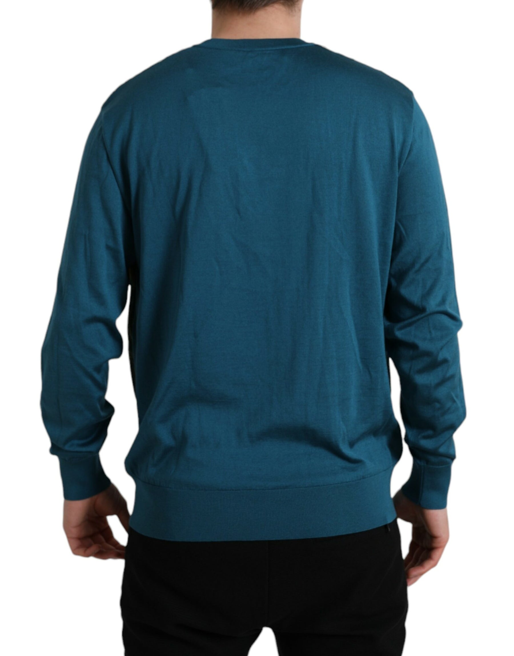 Dolce & Gabbana Green Peacock Feather Pullover Sweater | Regal Royce