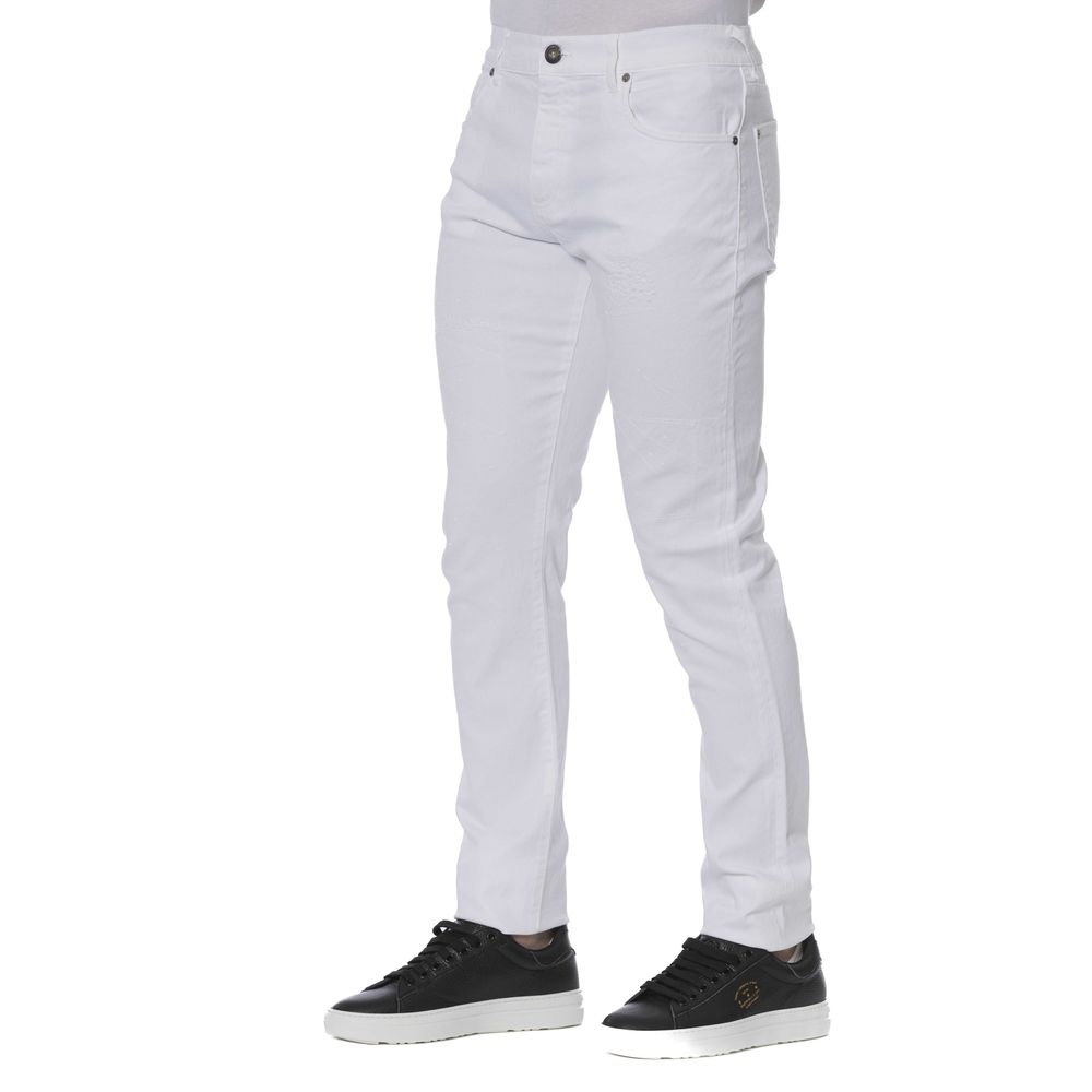 Trussardi Jeans White Cotton Men Jeans | Regal Royce