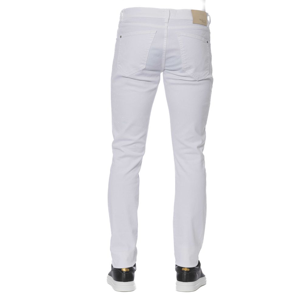 Trussardi Jeans White Cotton Men Jeans | Regal Royce