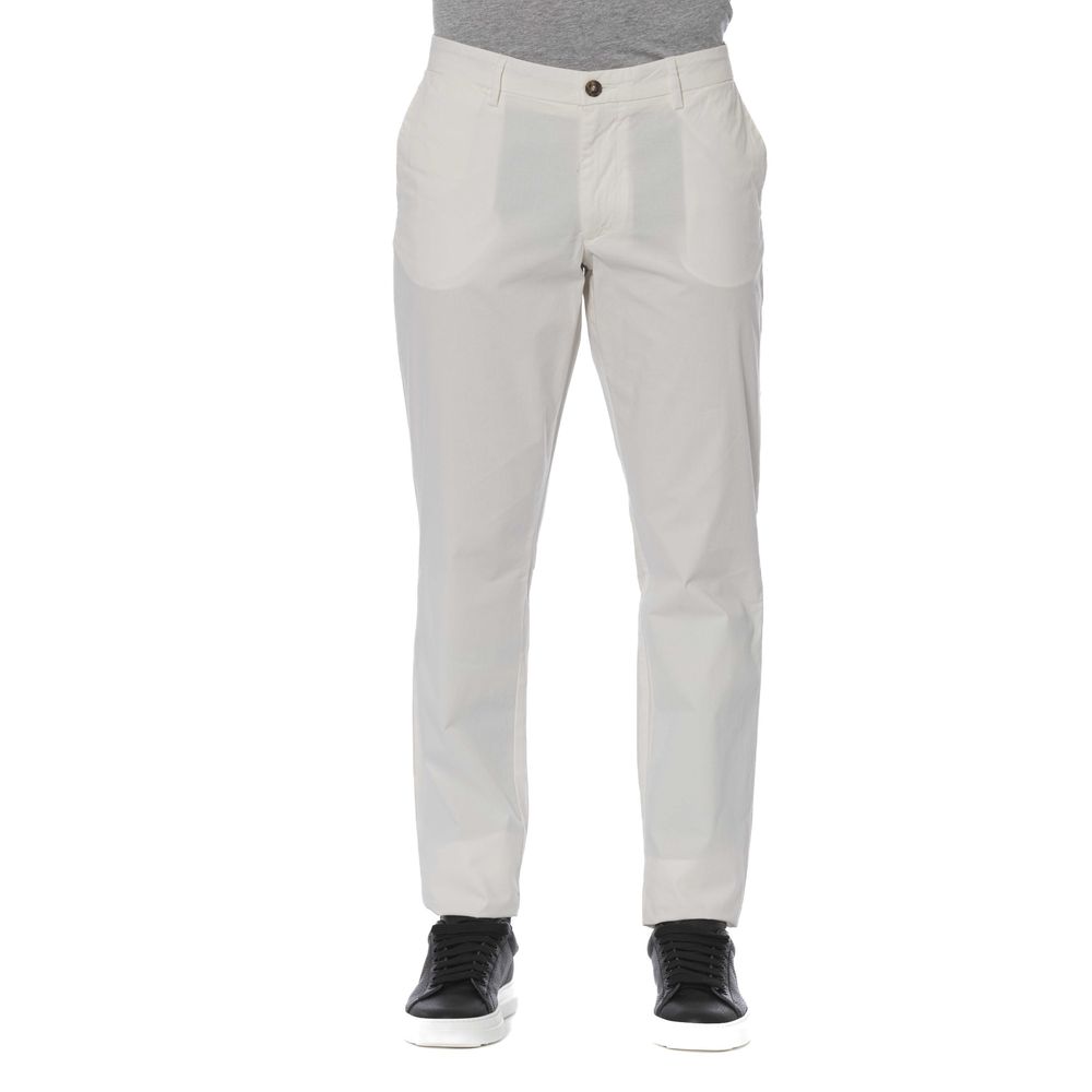 Trussardi Jeans White Cotton Men Jeans | Regal Royce