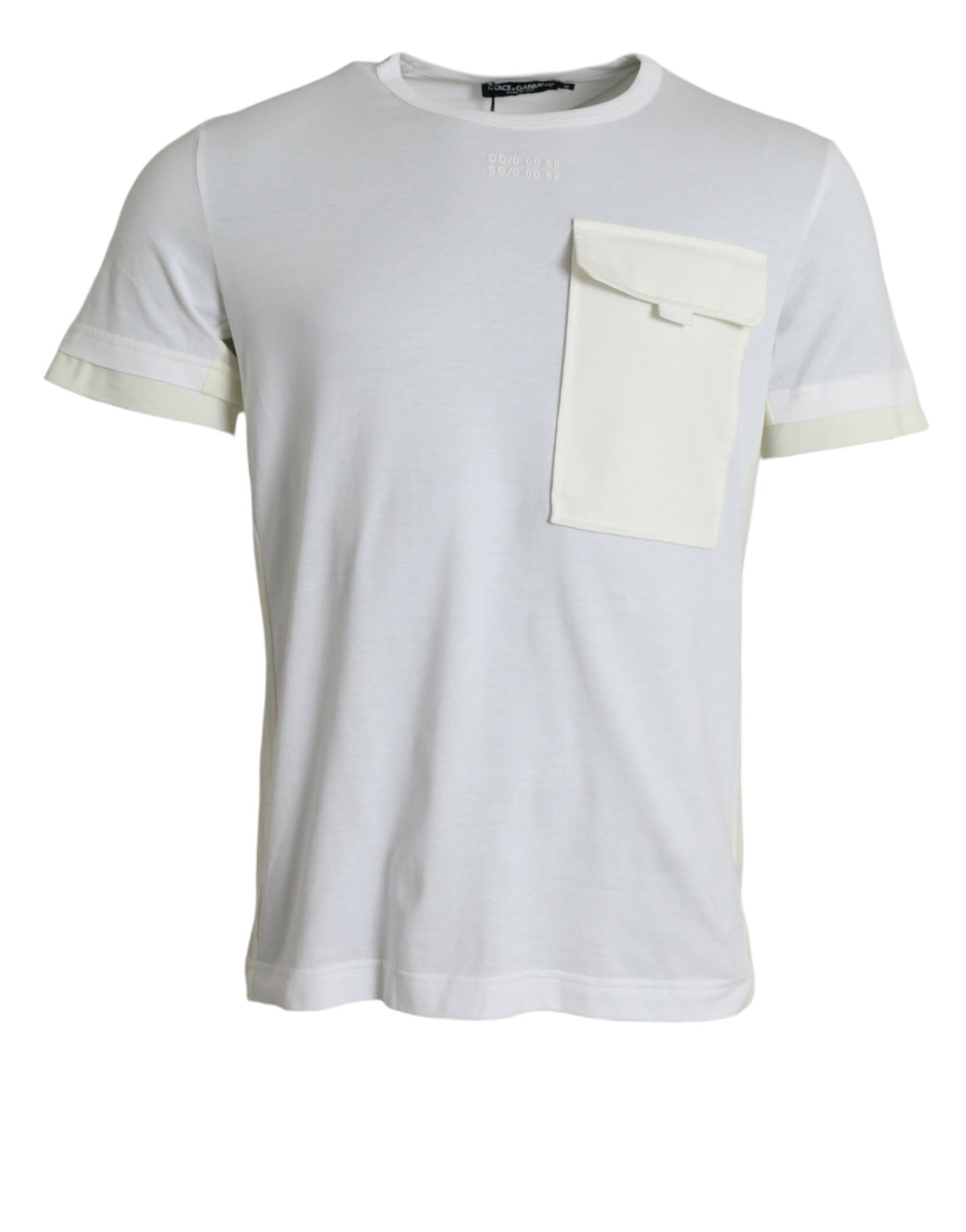 Dolce & Gabbana White Cotton Pocket Short Sleeves T-shirt | Regal Royce