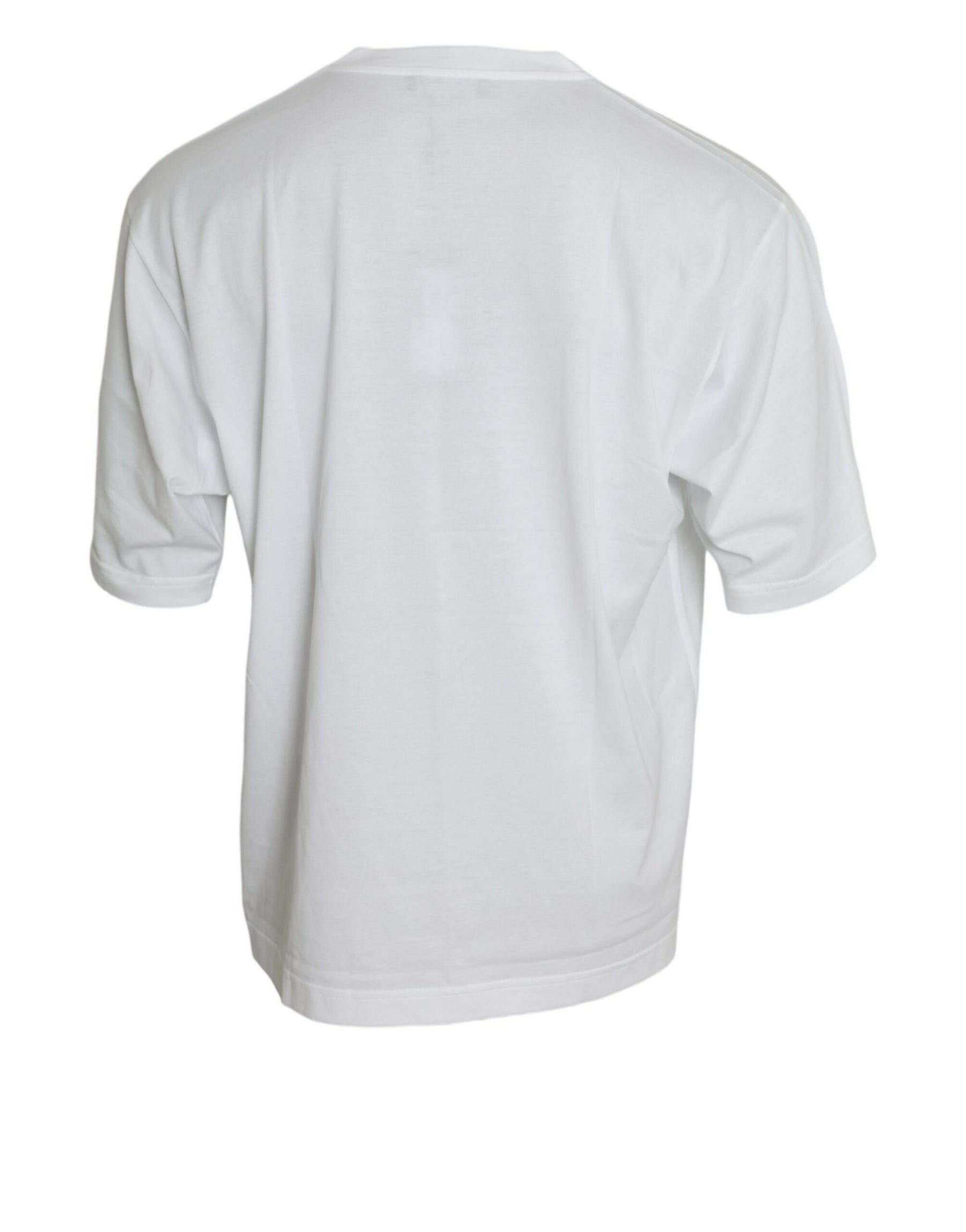 Dolce & Gabbana White Cotton Short Sleeves Crewneck T-shirt | Regal Royce