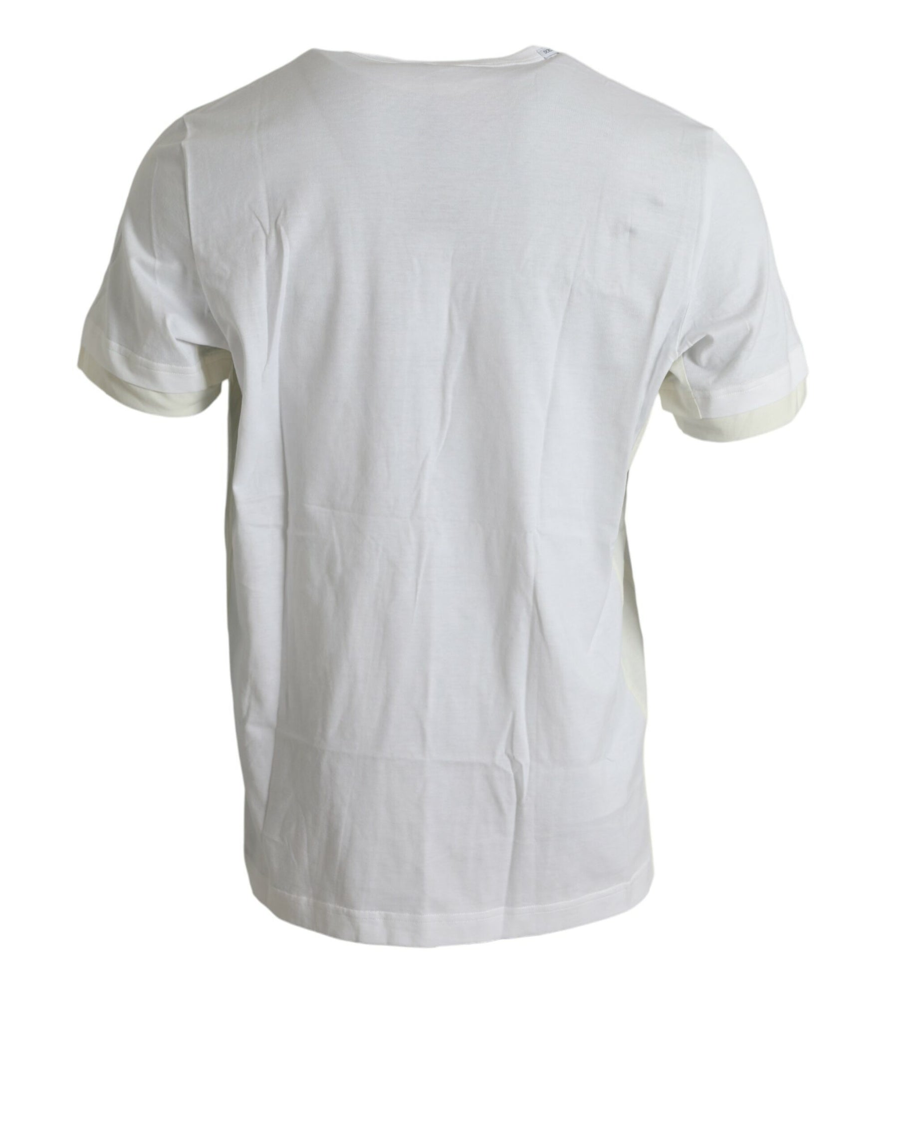 Dolce & Gabbana White Cotton Pocket Short Sleeves T-shirt | Regal Royce