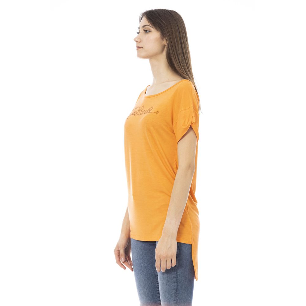 Just Cavalli Orange Cotton Women T-Shirt | Regal Royce