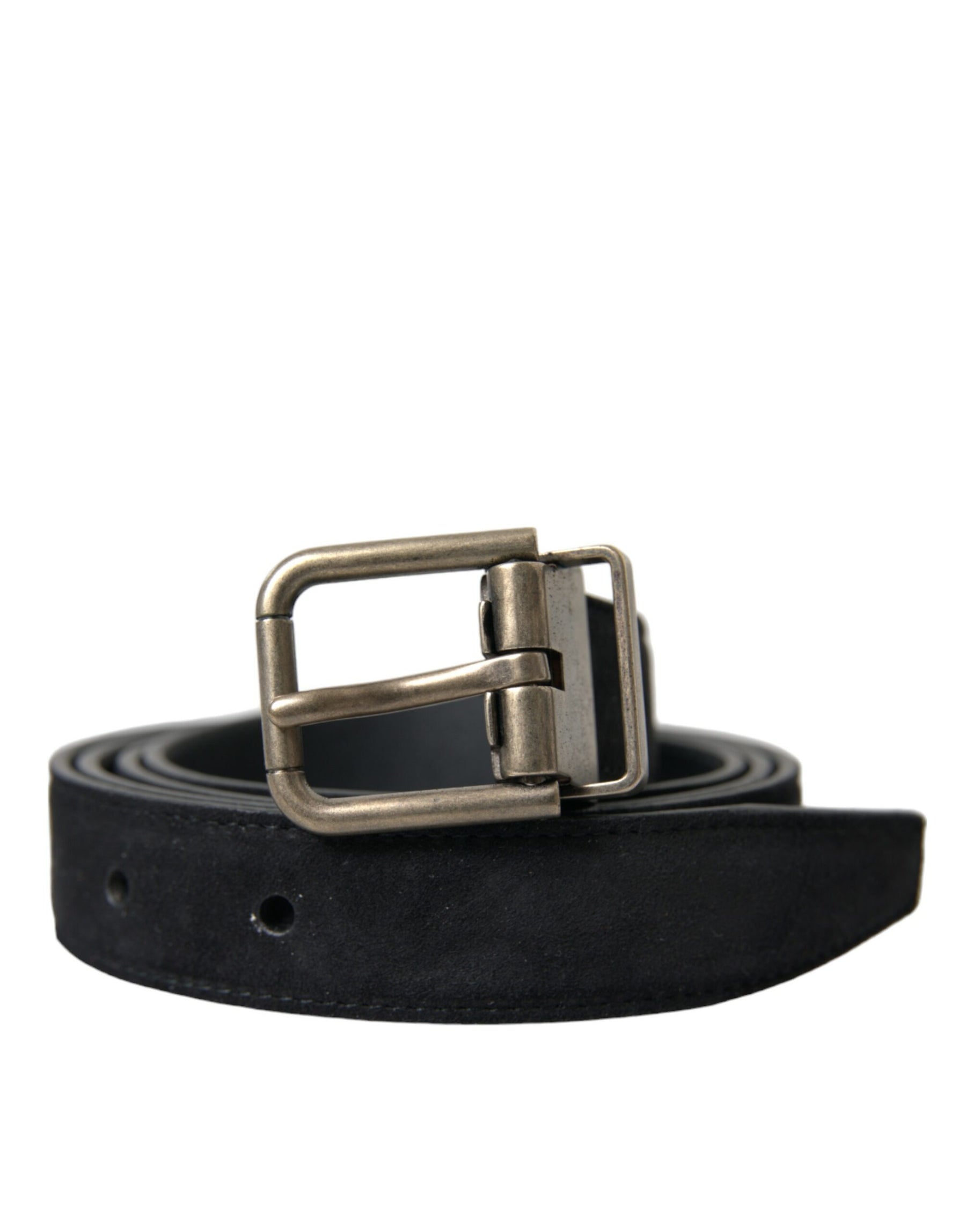 Dolce & Gabbana Black Goat Leather Antique Metal Buckle Belt | Regal Royce