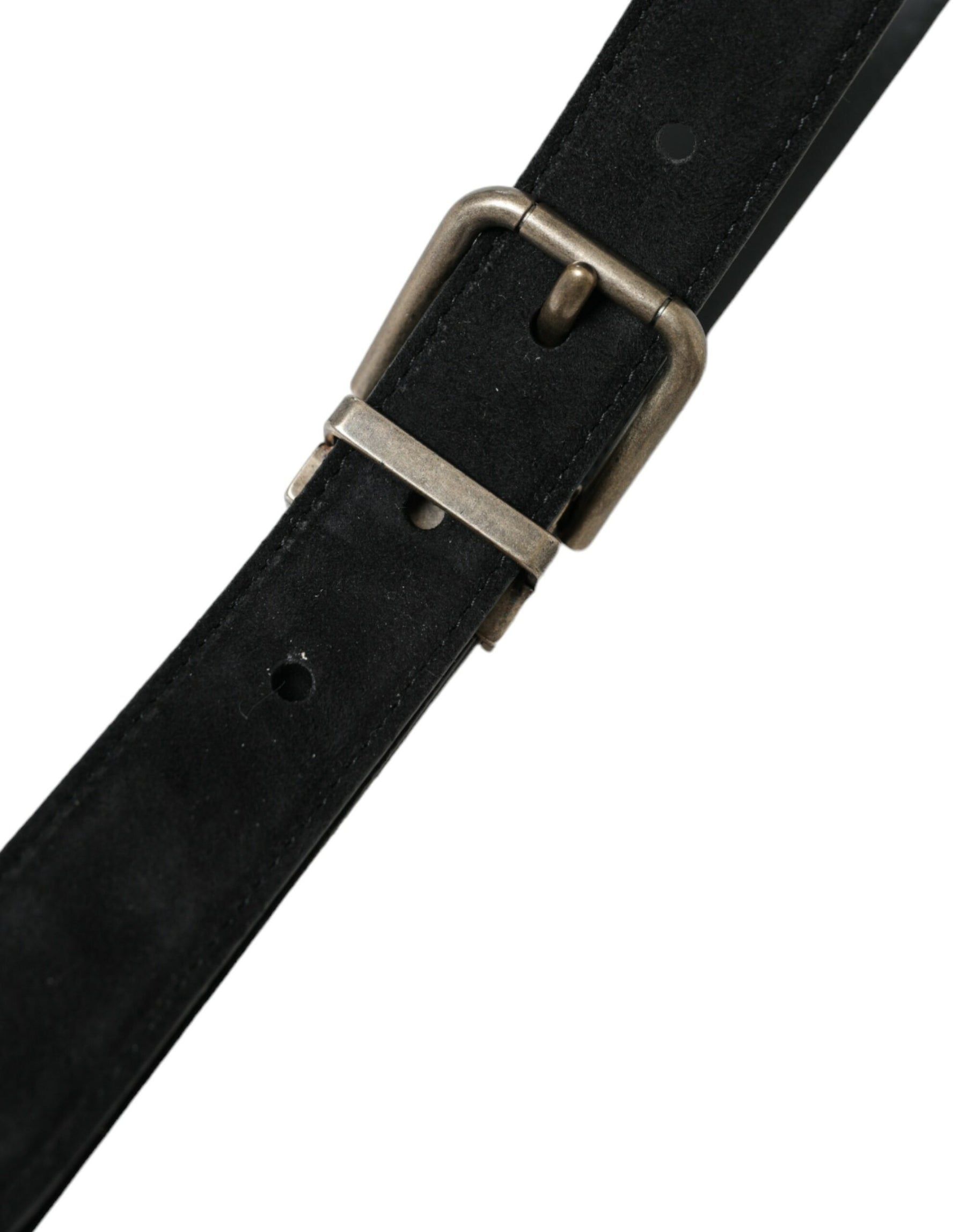 Dolce & Gabbana Black Goat Leather Antique Metal Buckle Belt | Regal Royce