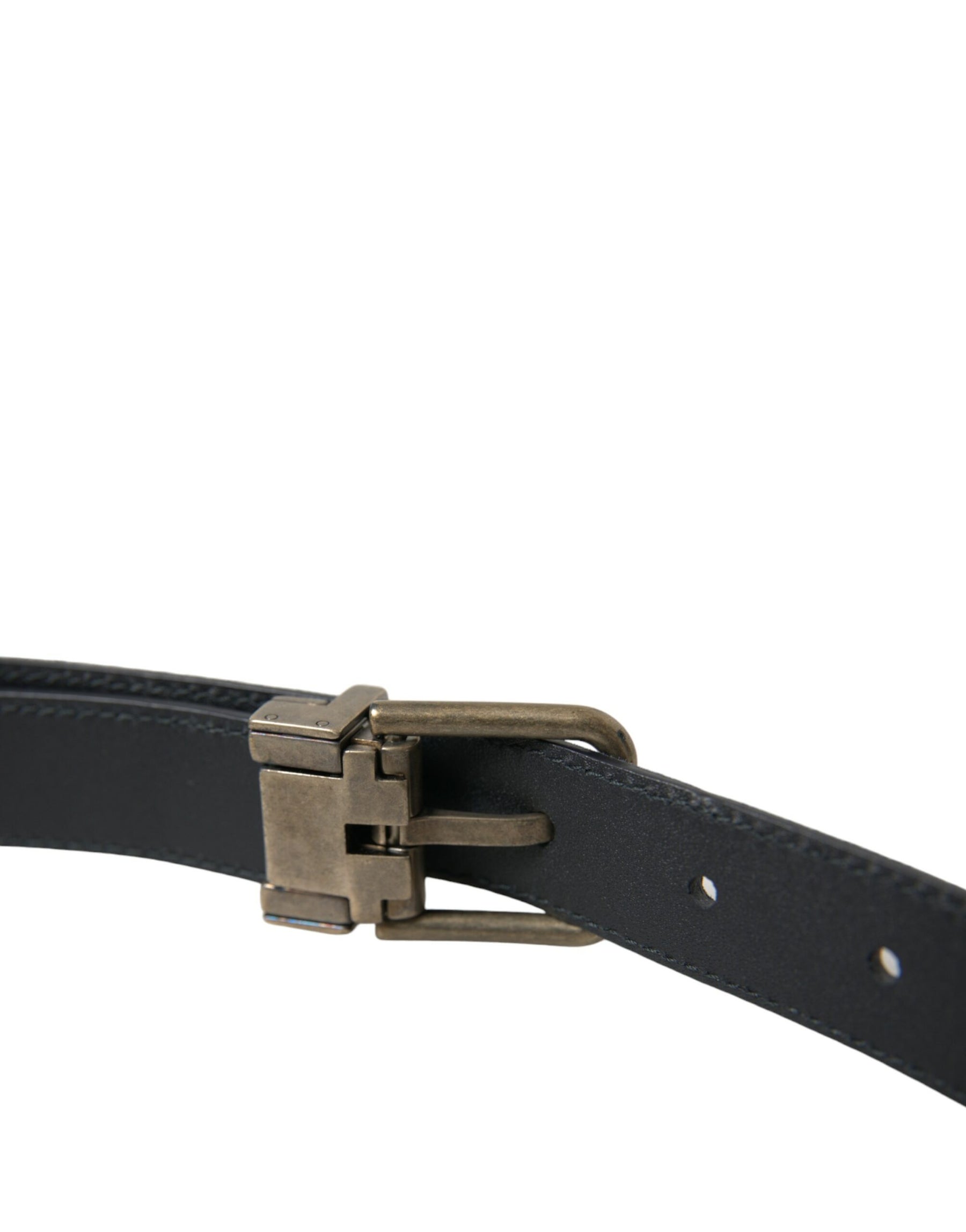 Dolce & Gabbana Blue Suede Leather Gold Metal Buckle Belt | Regal Royce