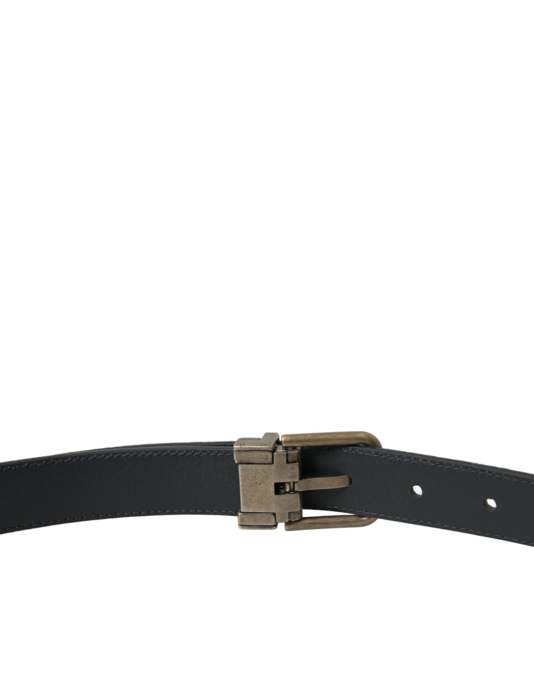 Dolce & Gabbana Black Suede Leather Gold Metal Buckle Belt | Regal Royce