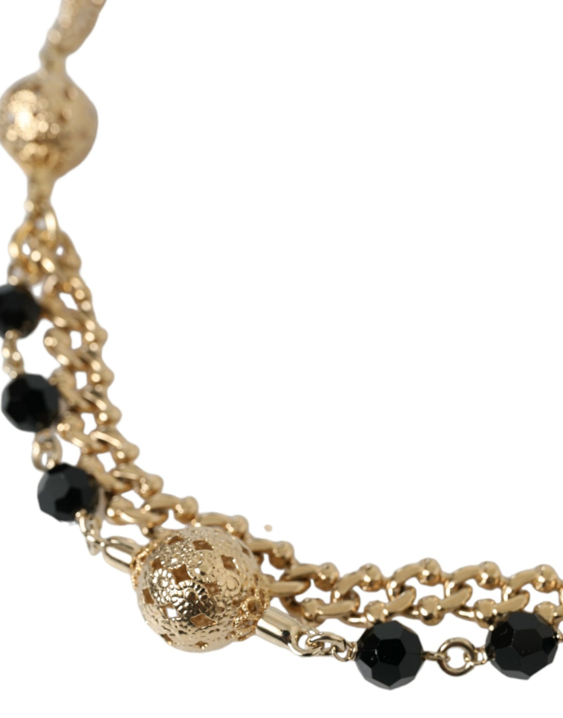 Dolce & Gabbana Black Suede Gold Chain Crystal Waist Belt | Regal Royce
