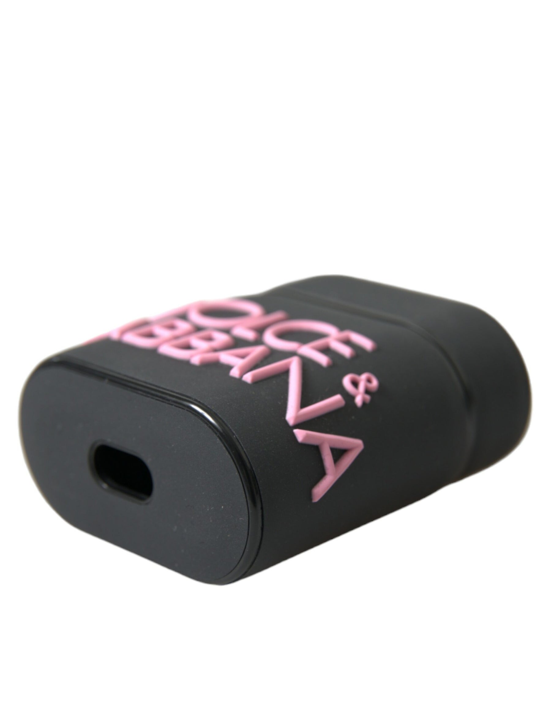 Dolce & Gabbana Black Pink Silicone Embossed Logo Airpods Case | Regal Royce