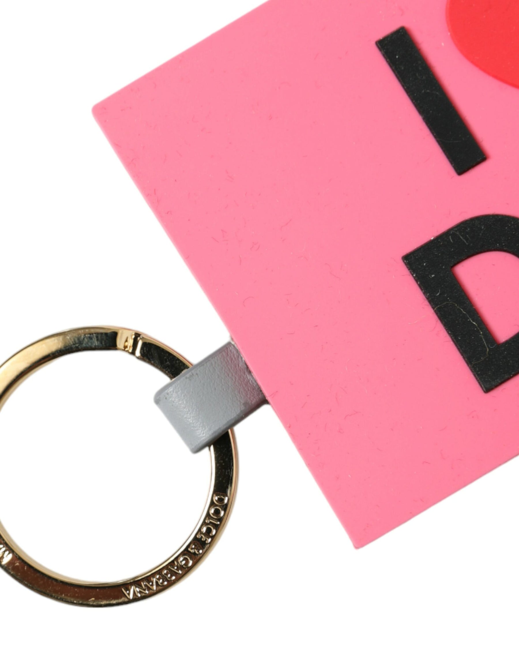 Dolce & Gabbana Pink Silicone DG Logo Gold Brass Keychain | Regal Royce