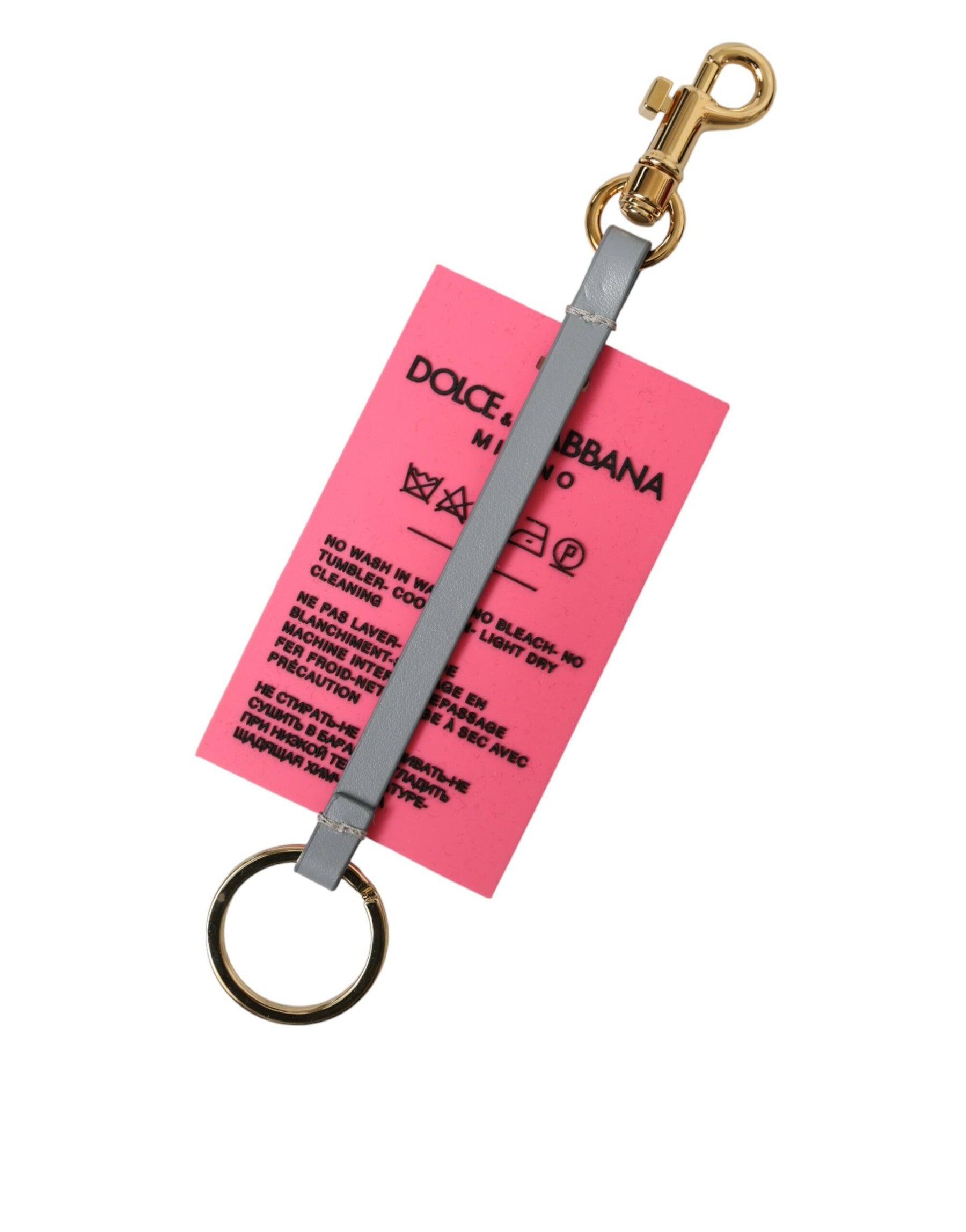 Dolce & Gabbana Pink Silicone DG Logo Gold Brass Keychain | Regal Royce