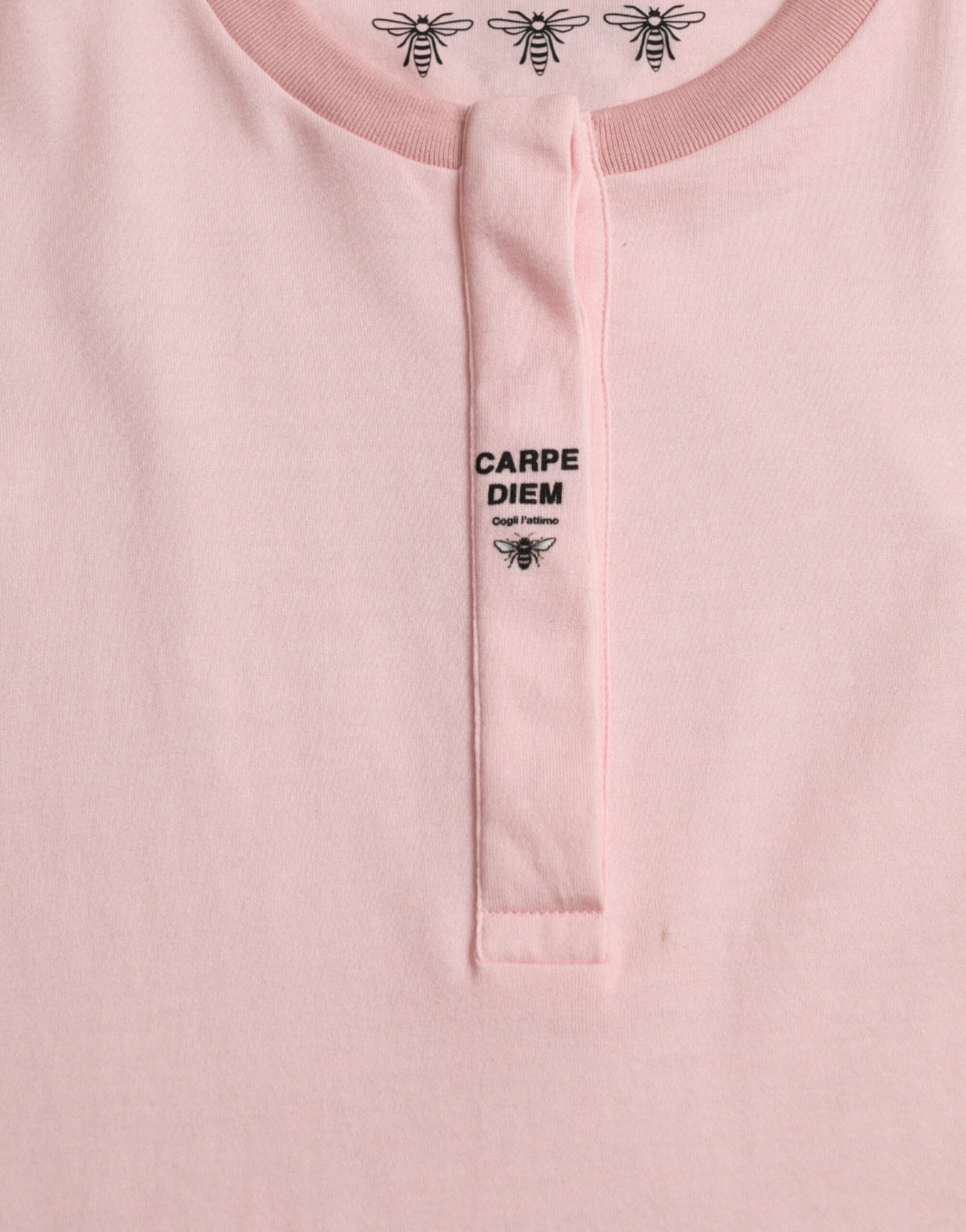 Dolce & Gabbana Pink Floral Print Cotton Short Sleeves T-shirt | Regal Royce