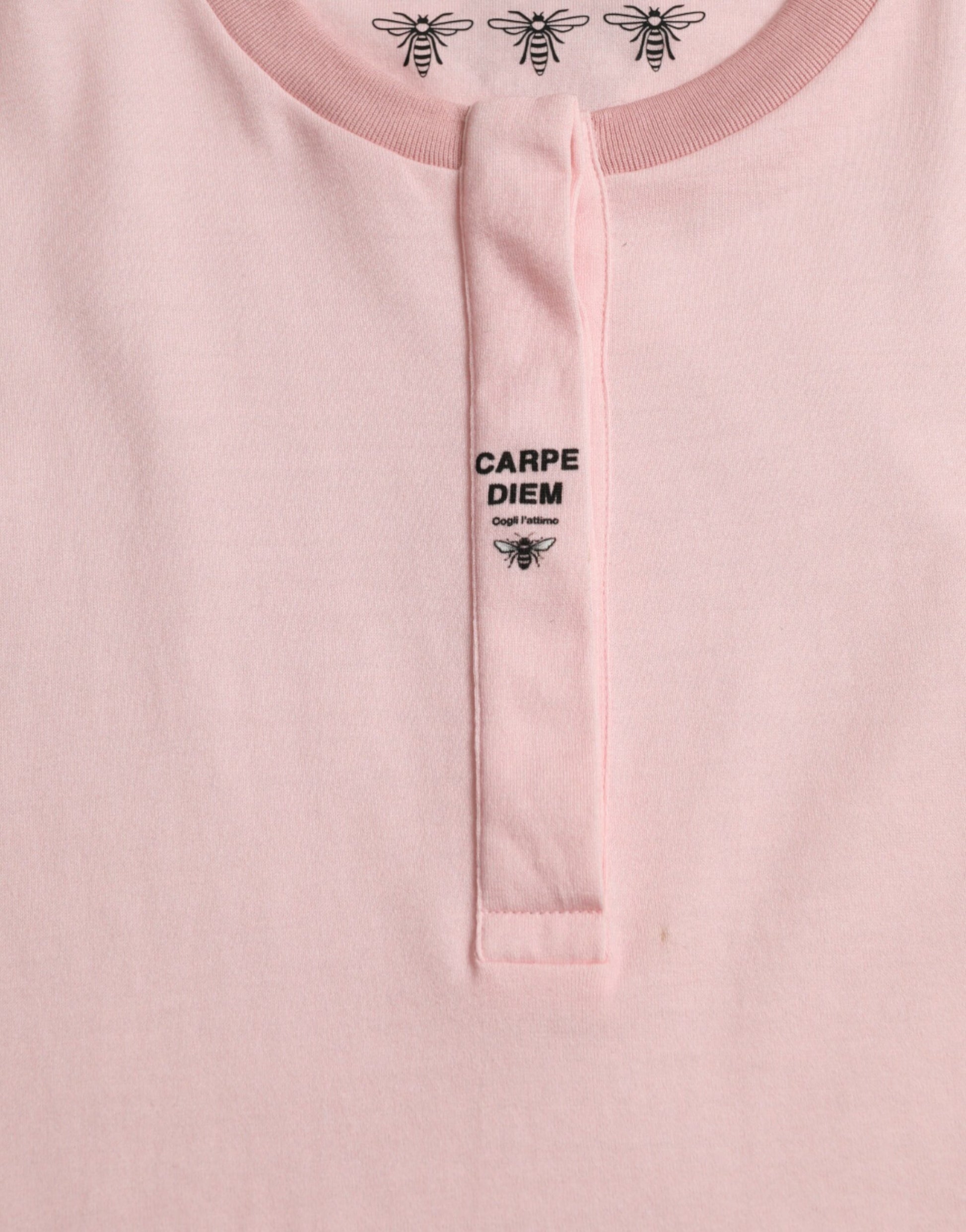 Dolce & Gabbana Pink Floral Print Cotton Short Sleeves T-shirt