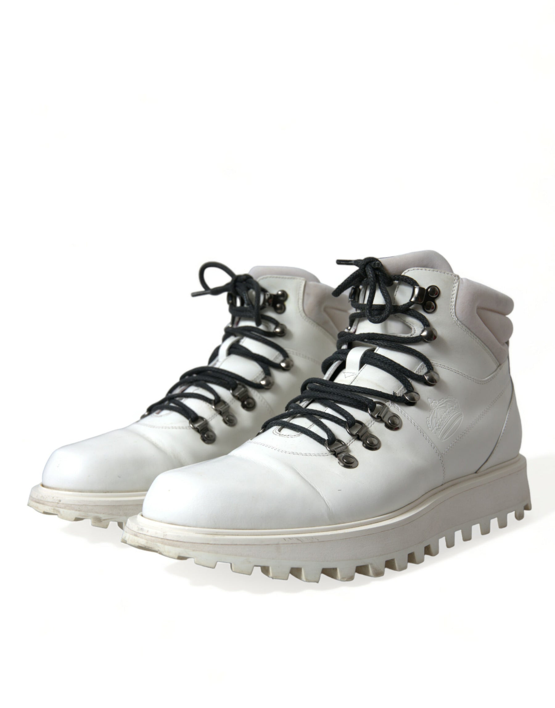 Dolce & Gabbana White Vulcano Trekking Ankle Boots Shoes | Regal Royce