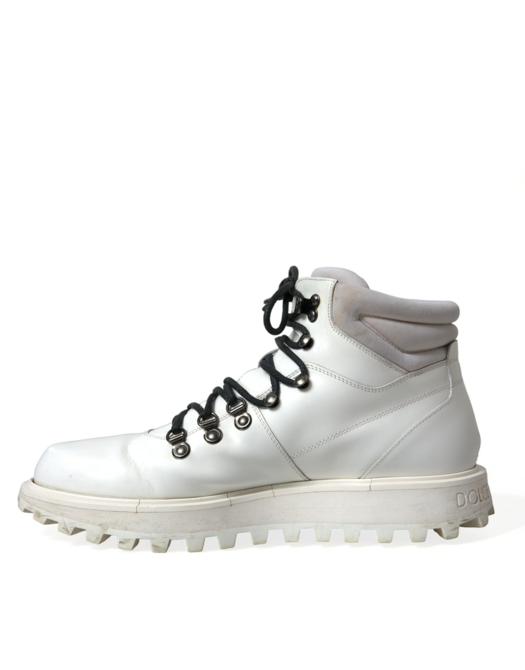 Dolce & Gabbana White Vulcano Trekking Ankle Boots Shoes | Regal Royce