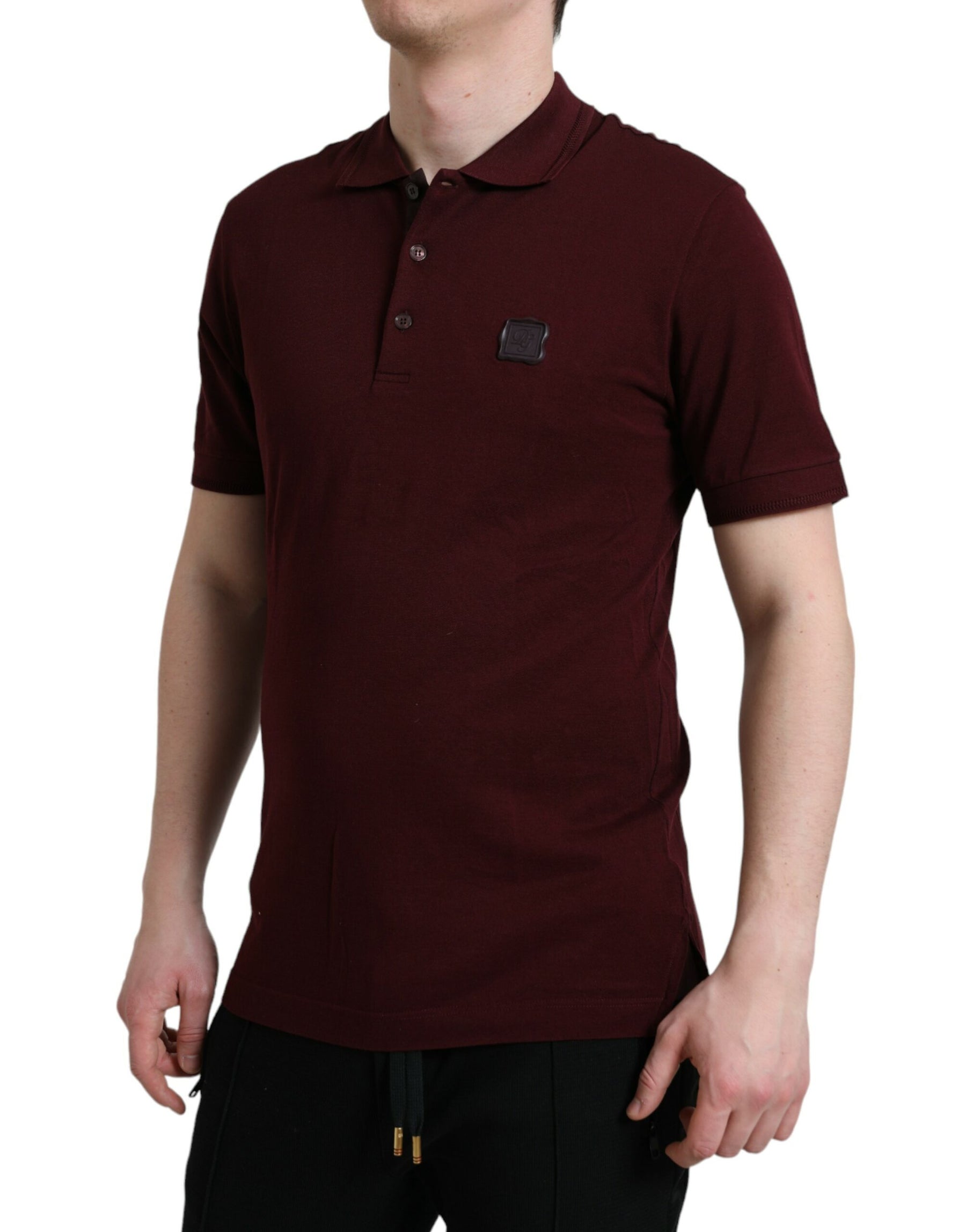 Dolce & Gabbana Maroon Collared Short Sleeves Polo T-shirt | Regal Royce
