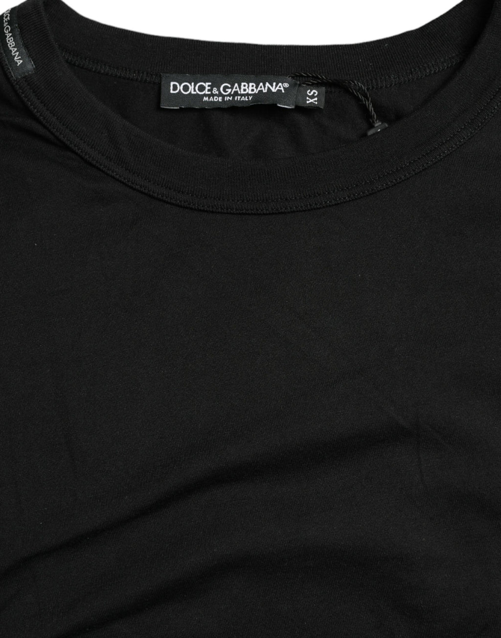 Dolce & Gabbana Black Logo Embossed Crew Neck Short Sleeves T-shirt