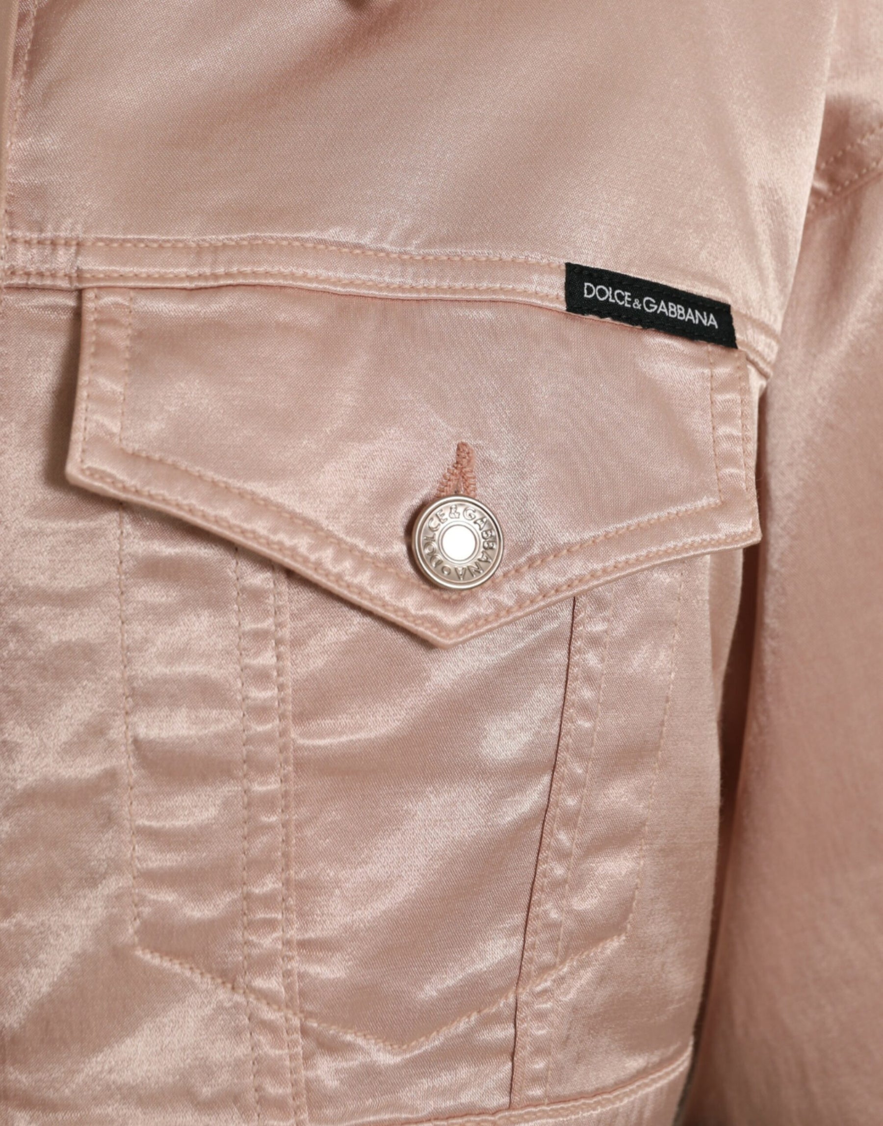Dolce & Gabbana Pink Cotton Stretch Collared Cropped Jacket | Regal Royce