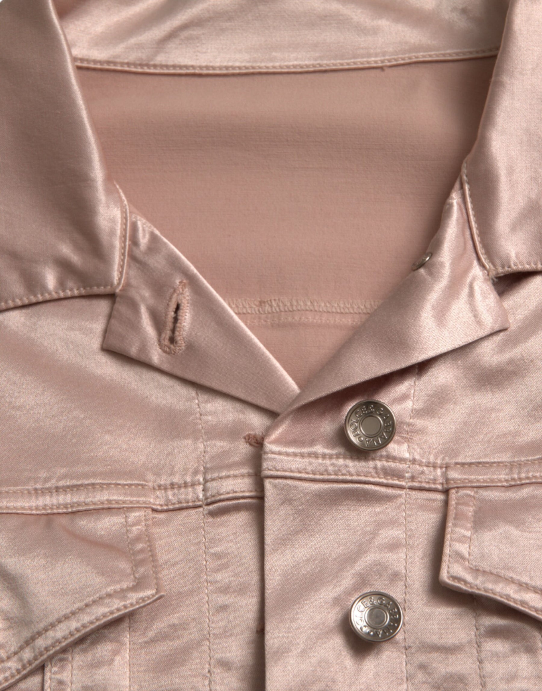 Dolce & Gabbana Pink Cotton Stretch Collared Cropped Jacket | Regal Royce