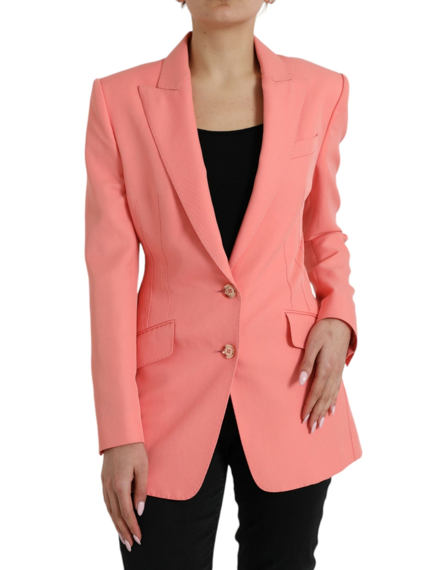 Dolce & Gabbana Pink Polyester Single Breasted Blazer Jacket | Regal Royce