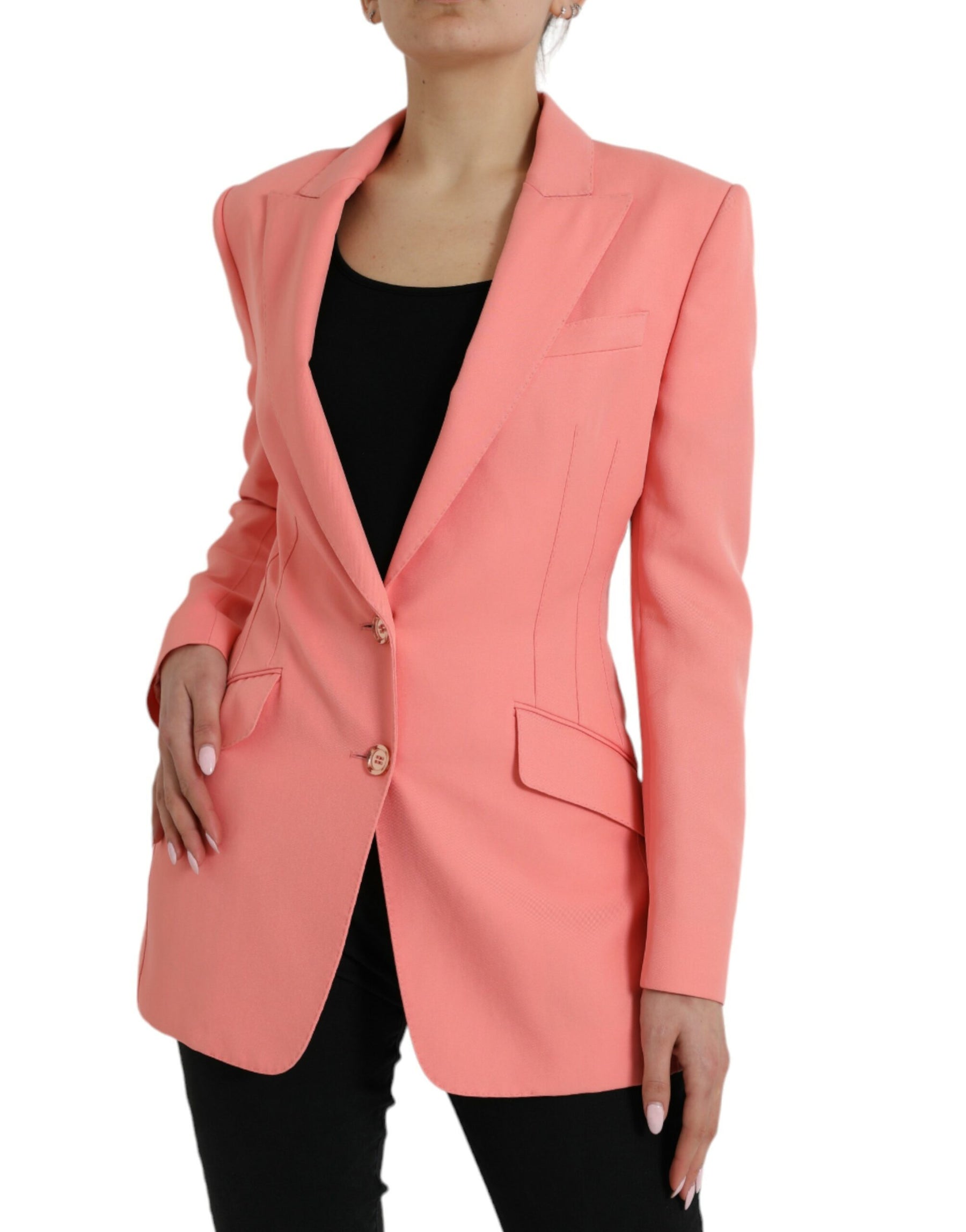 Dolce & Gabbana Pink Polyester Single Breasted Blazer Jacket | Regal Royce