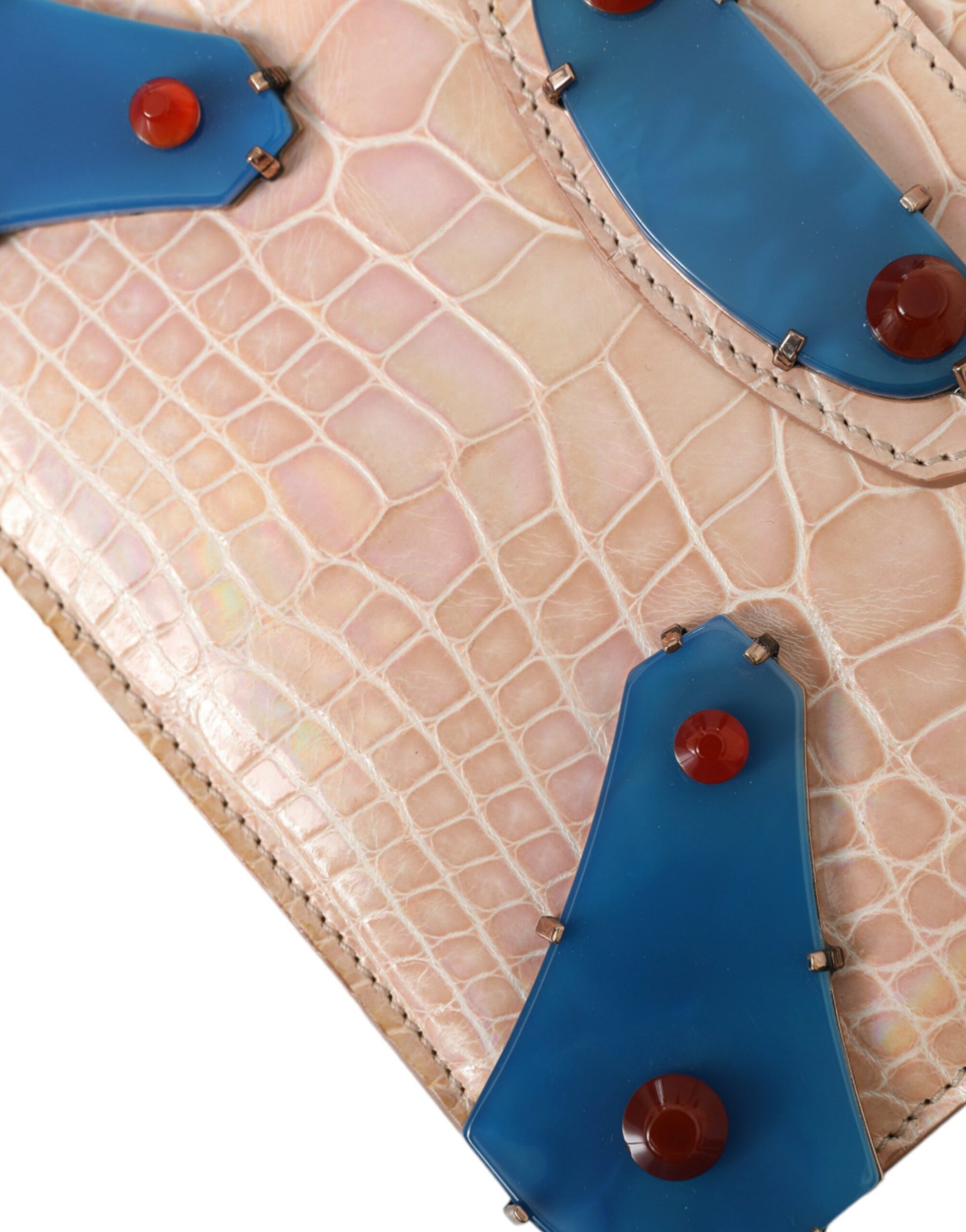 Balenciaga Beige Blue Agate Exotic Leather Gold Chain Purse Bag | Regal Royce