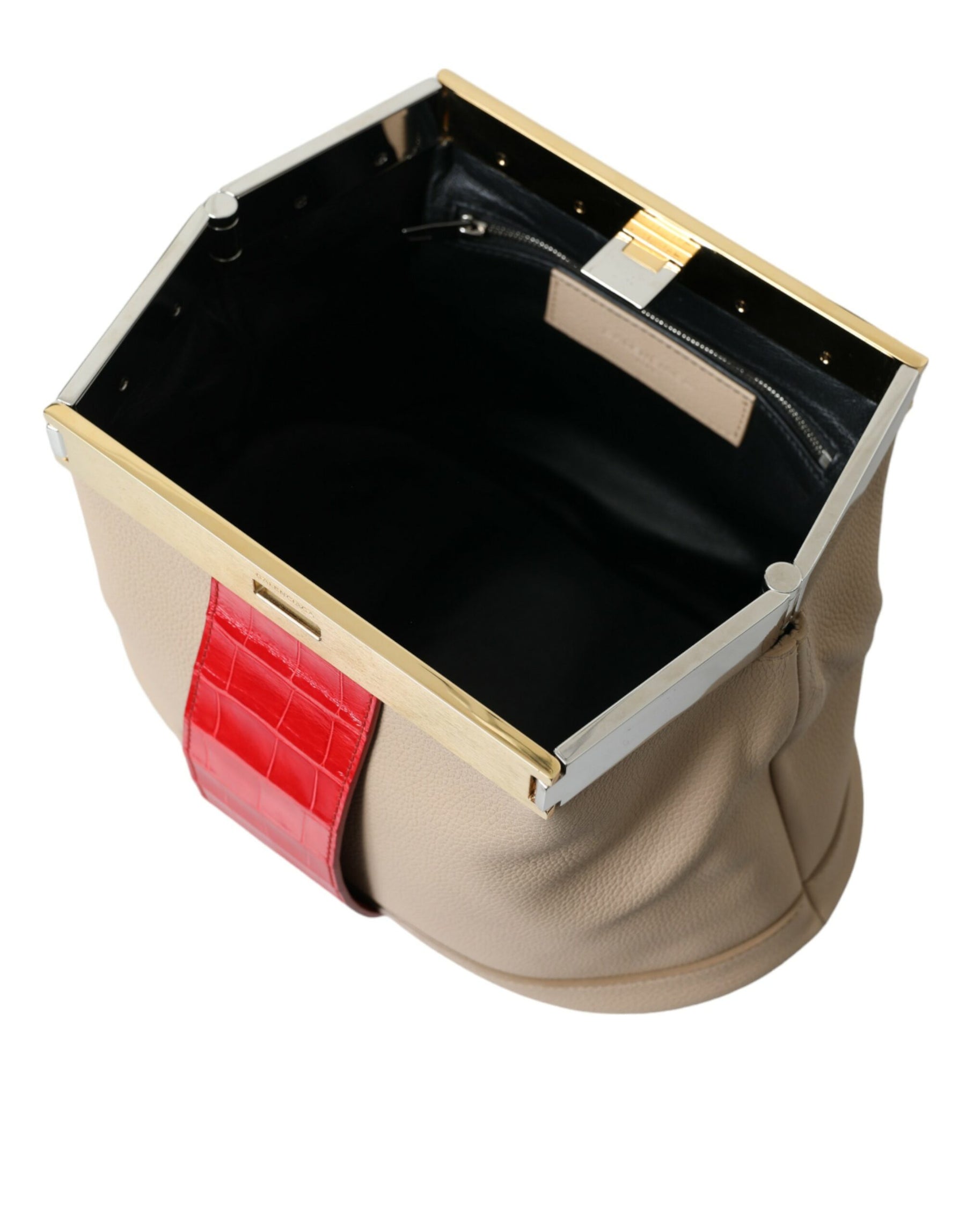 Balenciaga Beige Red Two Tone Exotic Leather Pouch Bag | Regal Royce