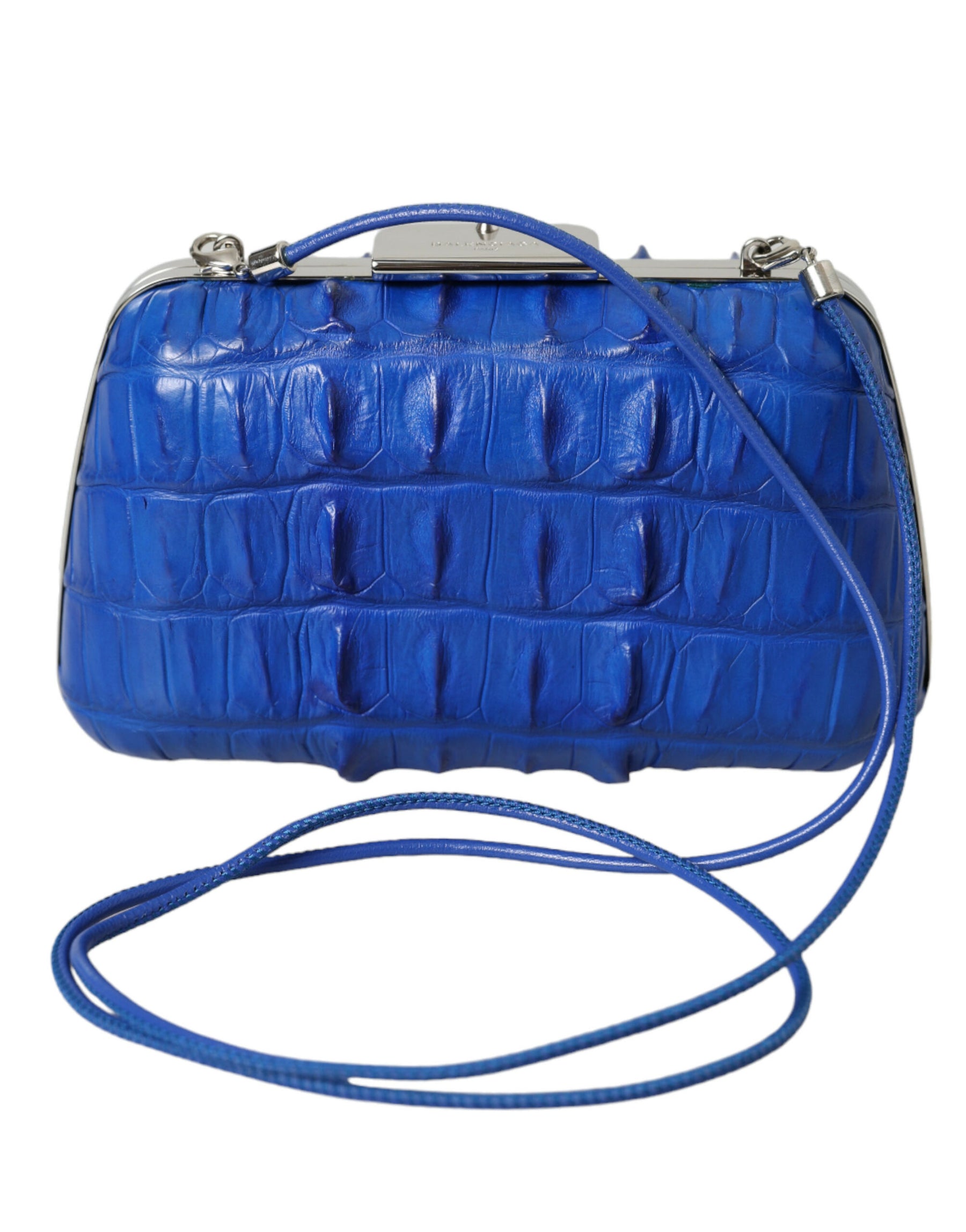 Balenciaga Blue Exotic Skin Leather Shoulder Crossbody Box Clutch Bag | Regal Royce